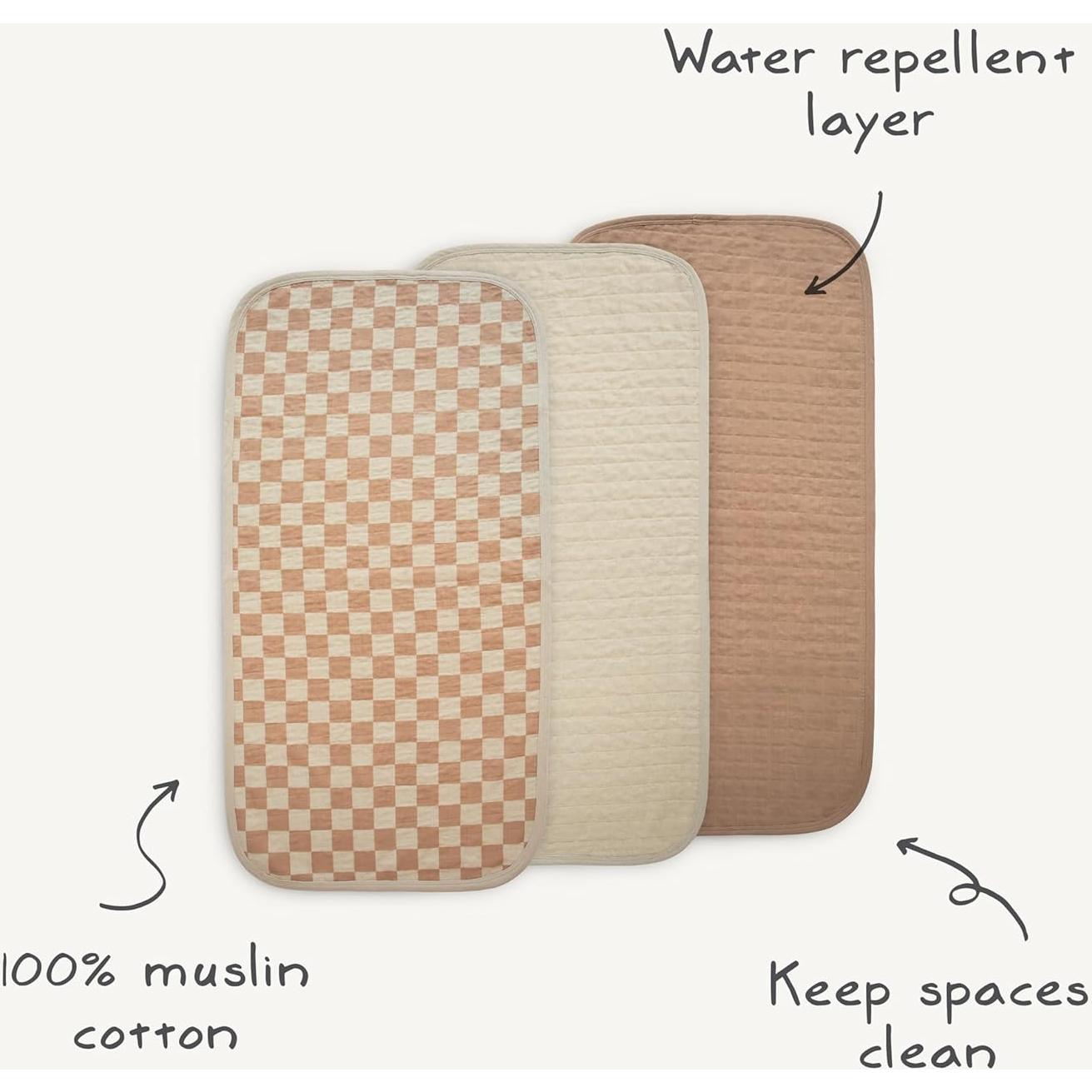 Protectores de Cambiador Mushie 100% Algodón Orgánico Set de 3