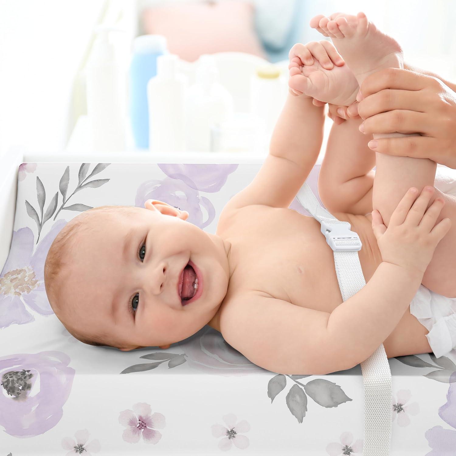 Sábana de Cubierta para Almohadilla de Cambio Sweet Jojo Designs Lavanda Floral