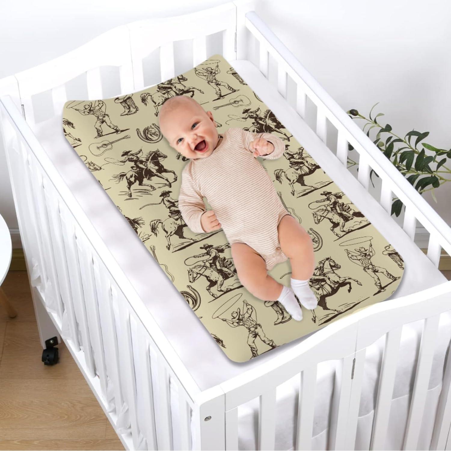 Funda de Cambiador de Bebé Vaquera Vintage 81x41 cm Ajustable