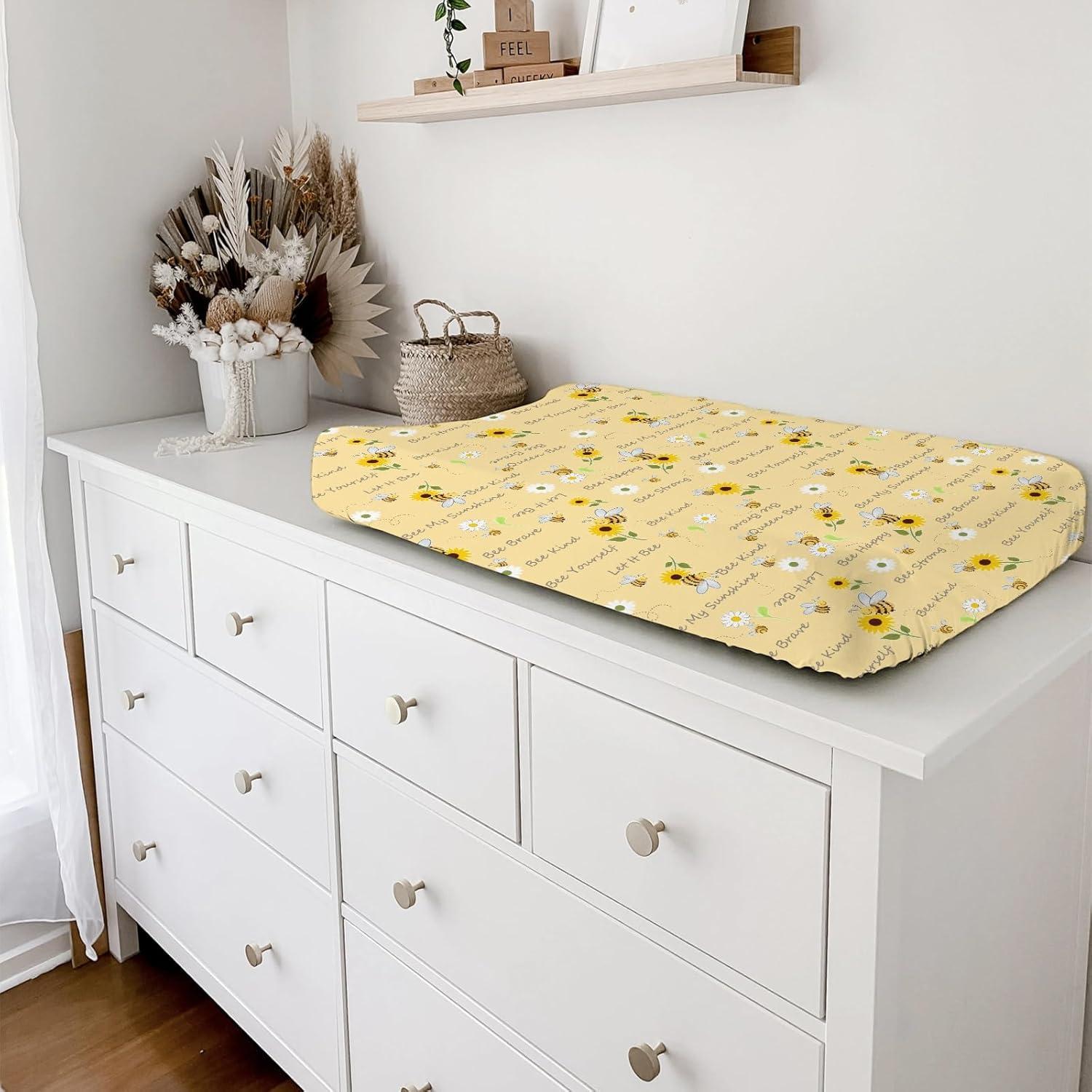 Cubierta de almohadilla para cambiar bebés Poliester Amarillo 81.3x40.6cm