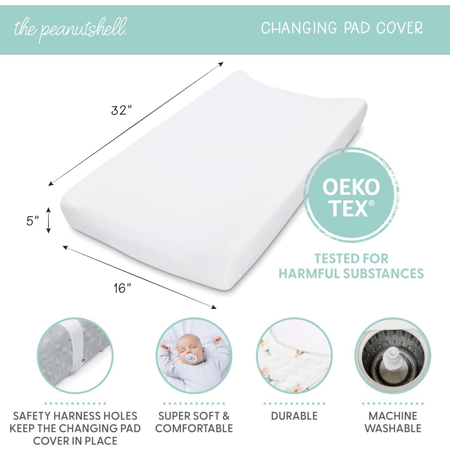 Juego de Fundas de Almohadilla para Cambiar The Peanutshell Rosa Minky