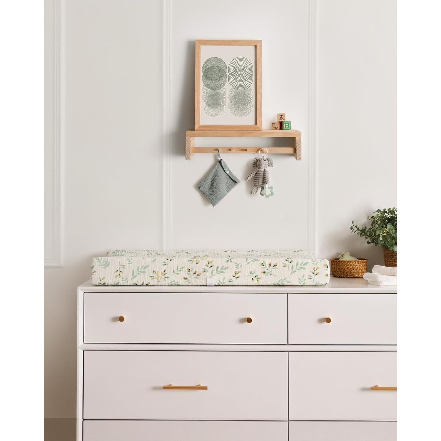 Cubierta de Cambiador de Muselina Blissful Diary 2 Pzas Verde Romano y Hoja