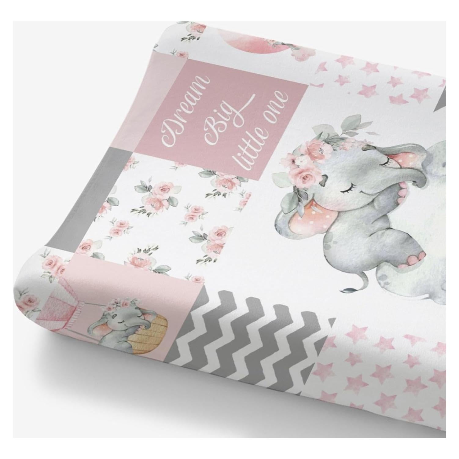 Funda de Cambiador Floral Elefante Rosa HawSkgFub 81x40 cm