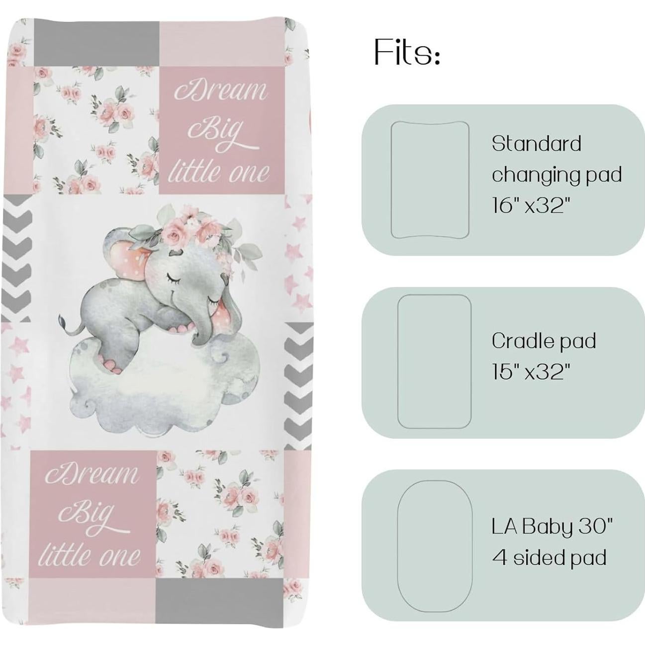 Funda de Cambiador Floral Elefante Rosa HawSkgFub 81x40 cm