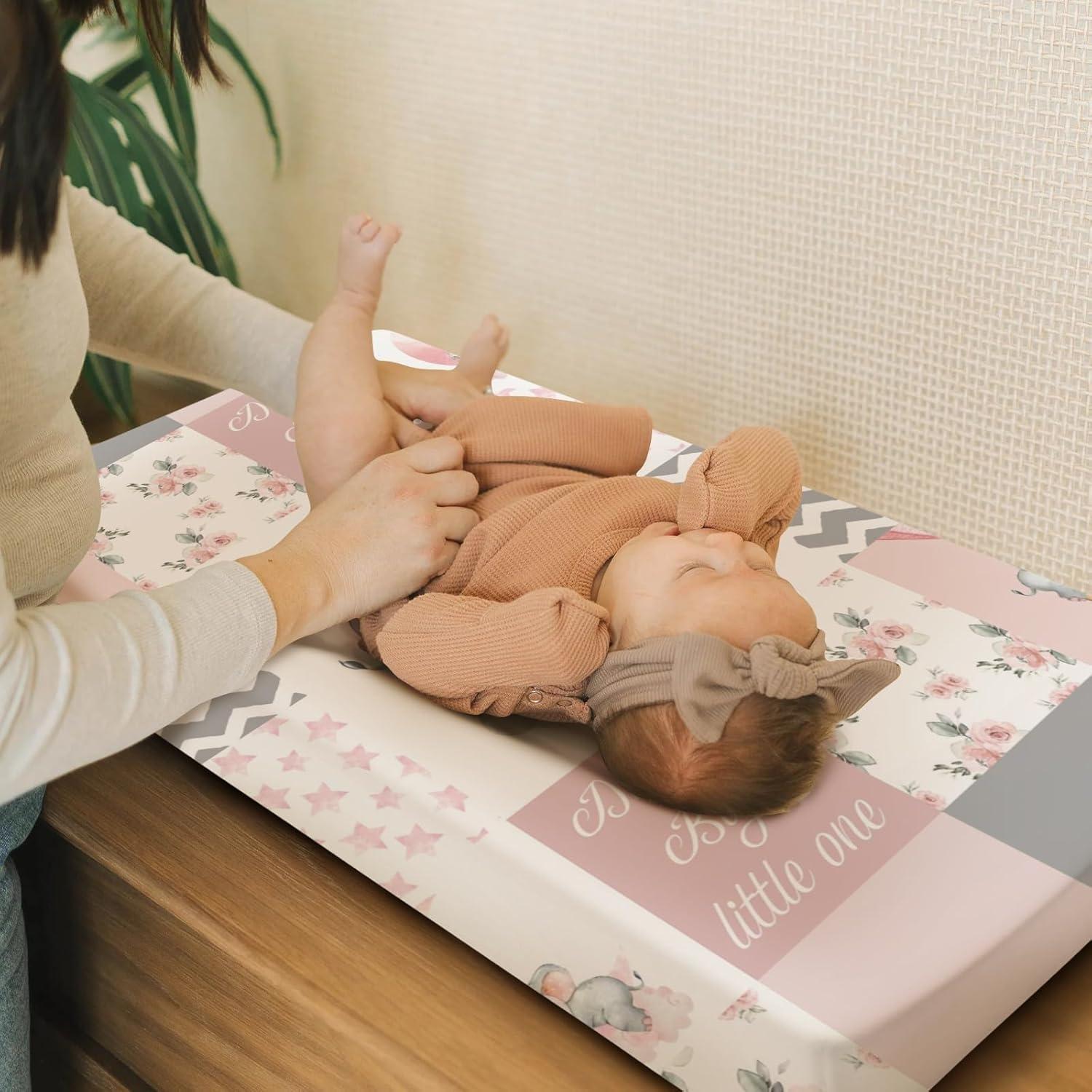 Funda de Cambiador Floral Elefante Rosa HawSkgFub 81x40 cm