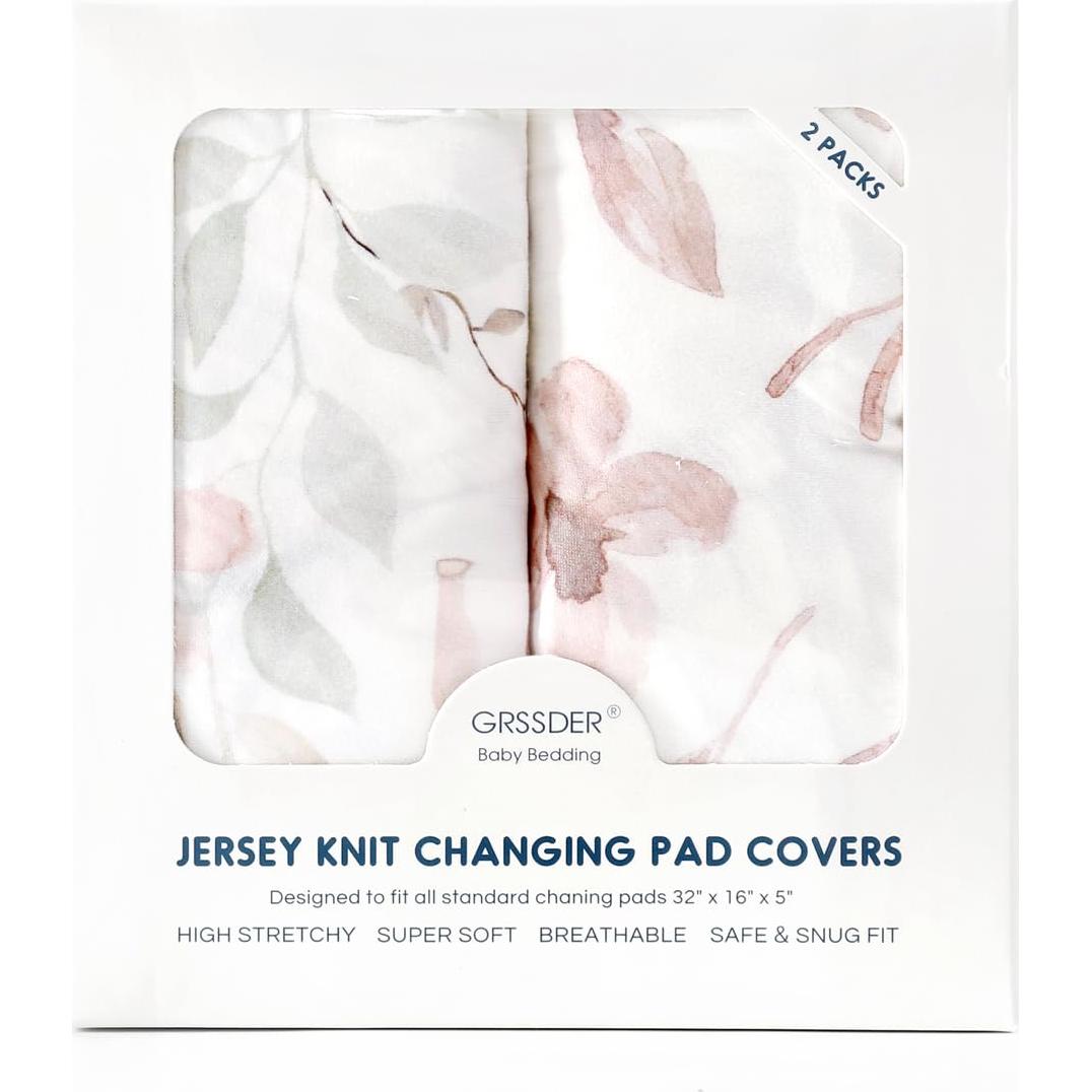 Funda de Cambiador GRSSDER Jersey Ultra Suave Rosa Blush - Set 2 Piezas