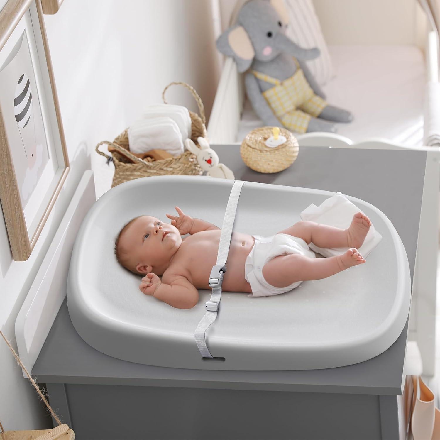 Almohadilla para Cambiar Bebés Bellababy Gris Impermeable 70x48 cm