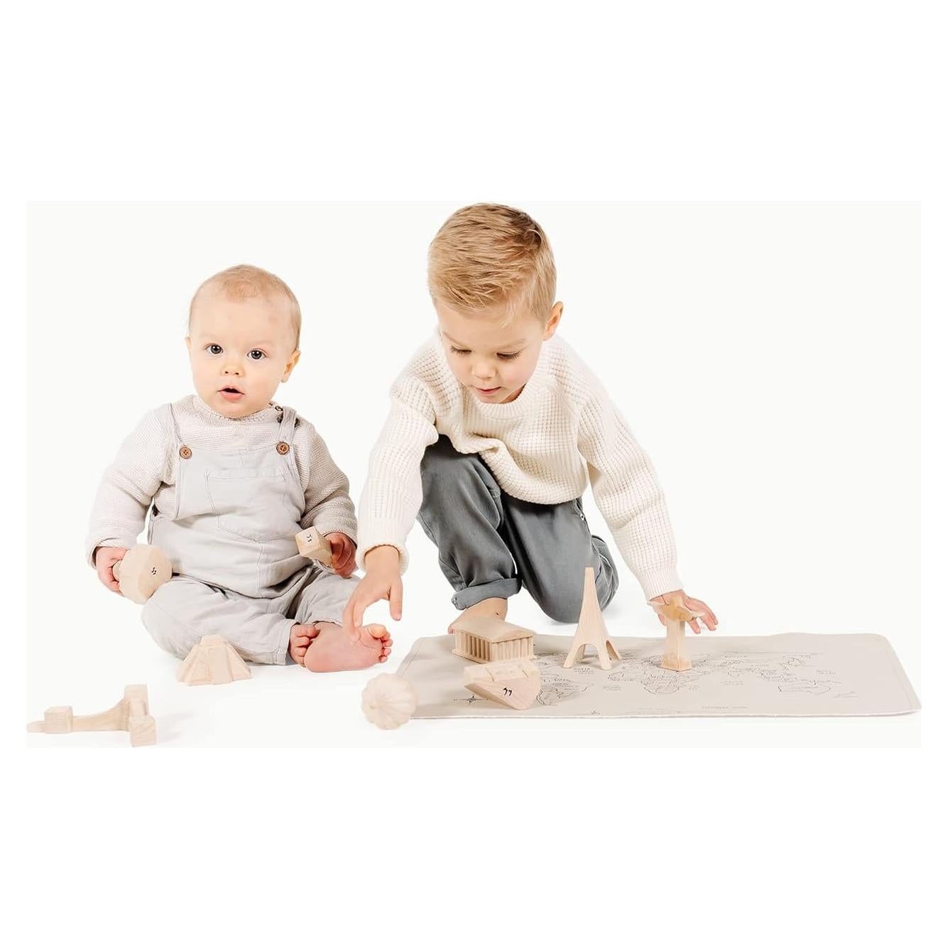 Gathre Mat de Cambio de Bebé Mapa del Mundo, Cuero Vegano 55.88x35.56cm