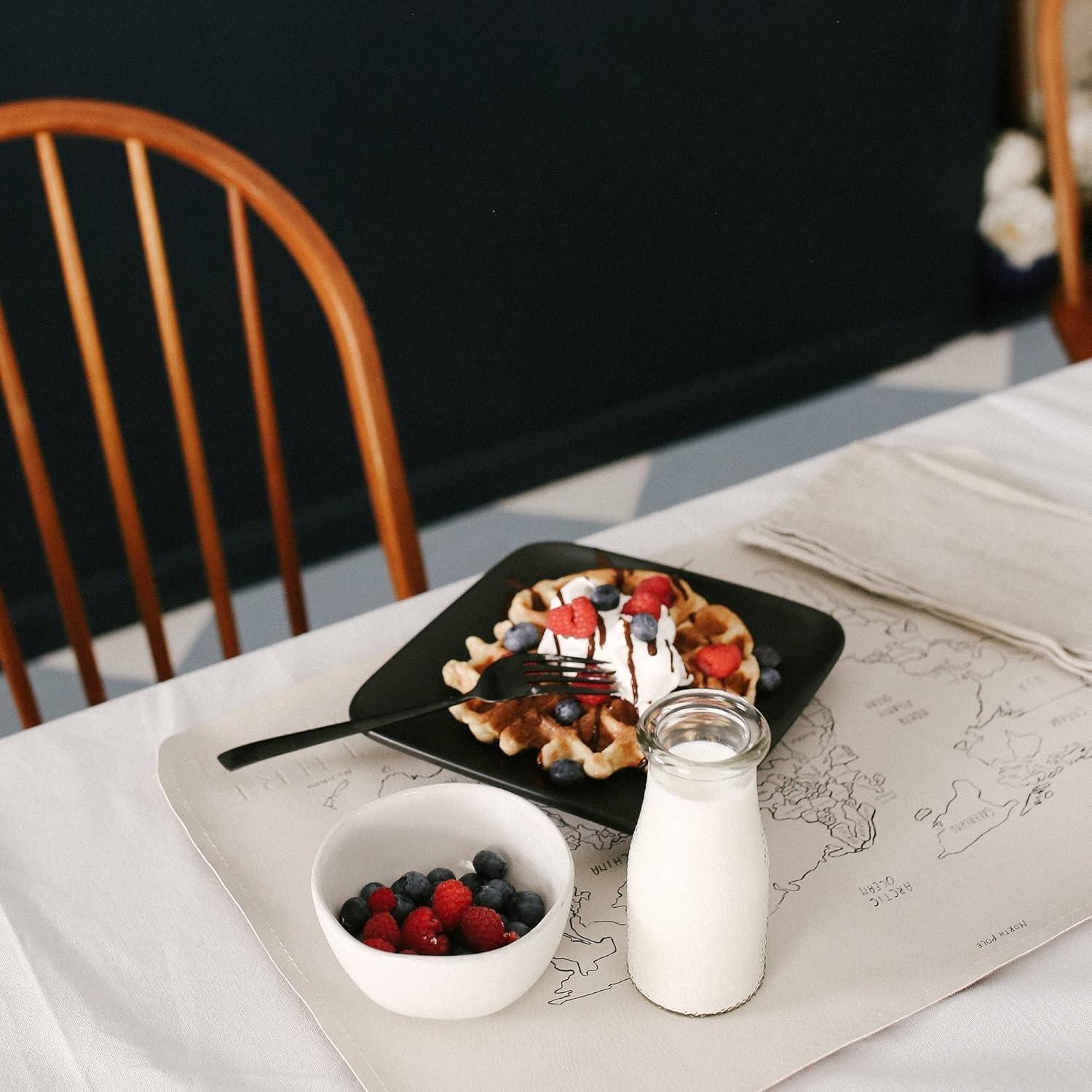 Gathre Mat de Cambio de Bebé Mapa del Mundo, Cuero Vegano 55.88x35.56cm