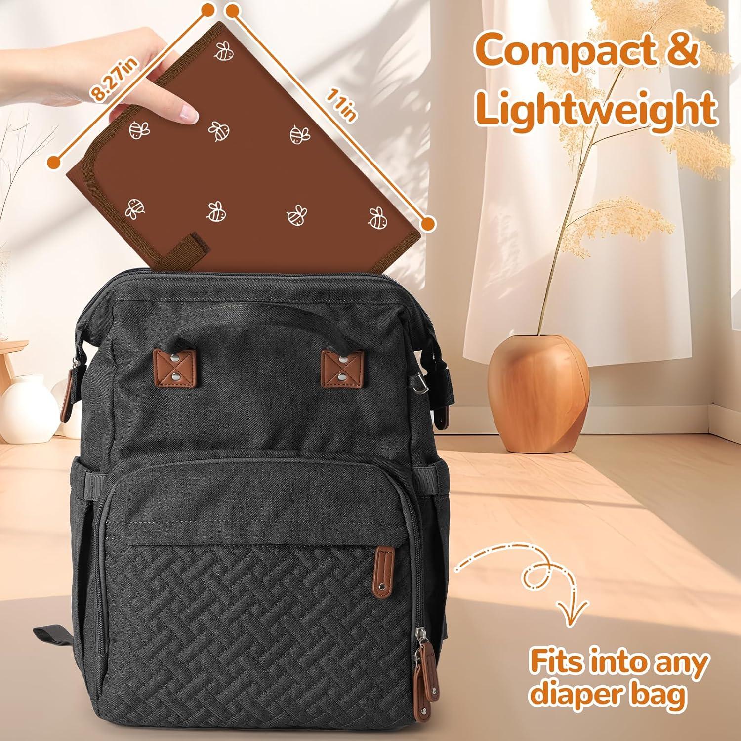 Almohadilla de Cambio de Pañales Plegable Impermeable Marrón-Abeja