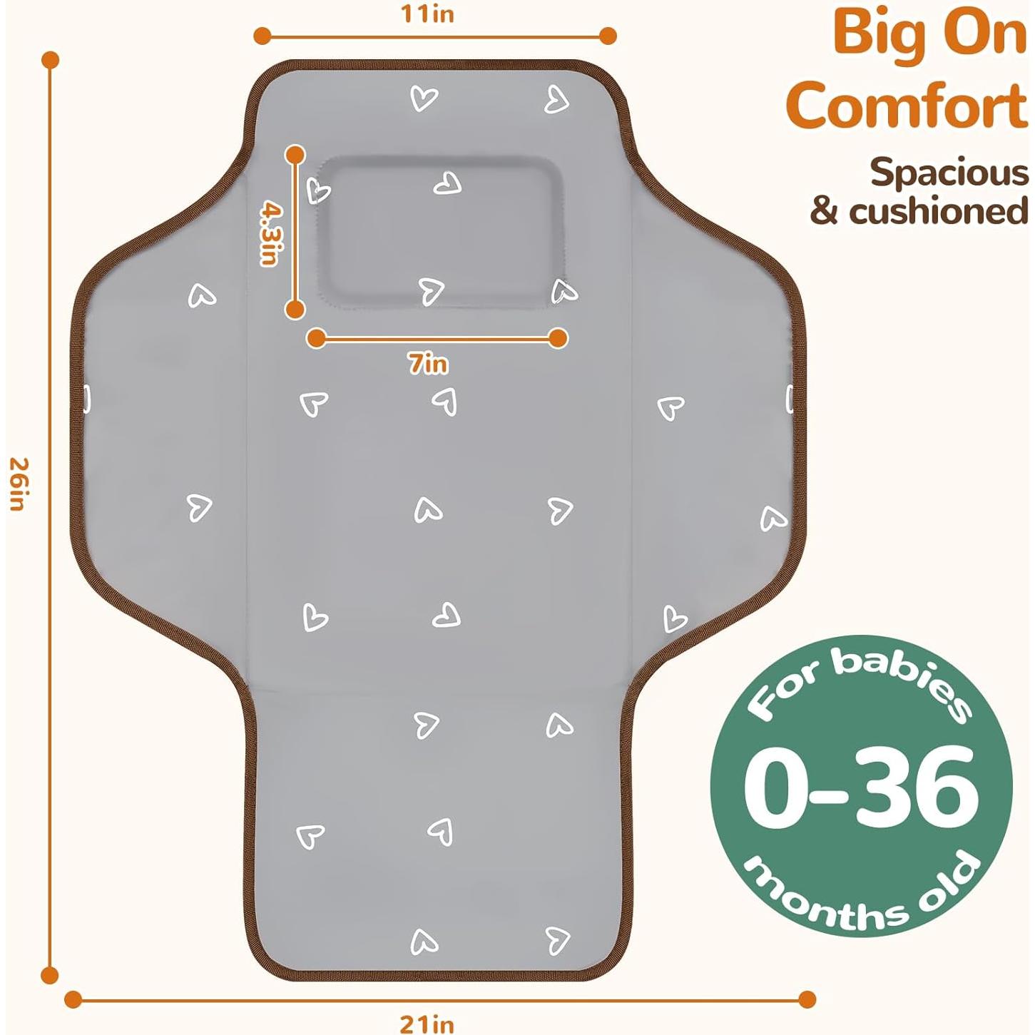 Almohadilla de Cambio de Pañales Plegable Impermeable Marrón-Abeja