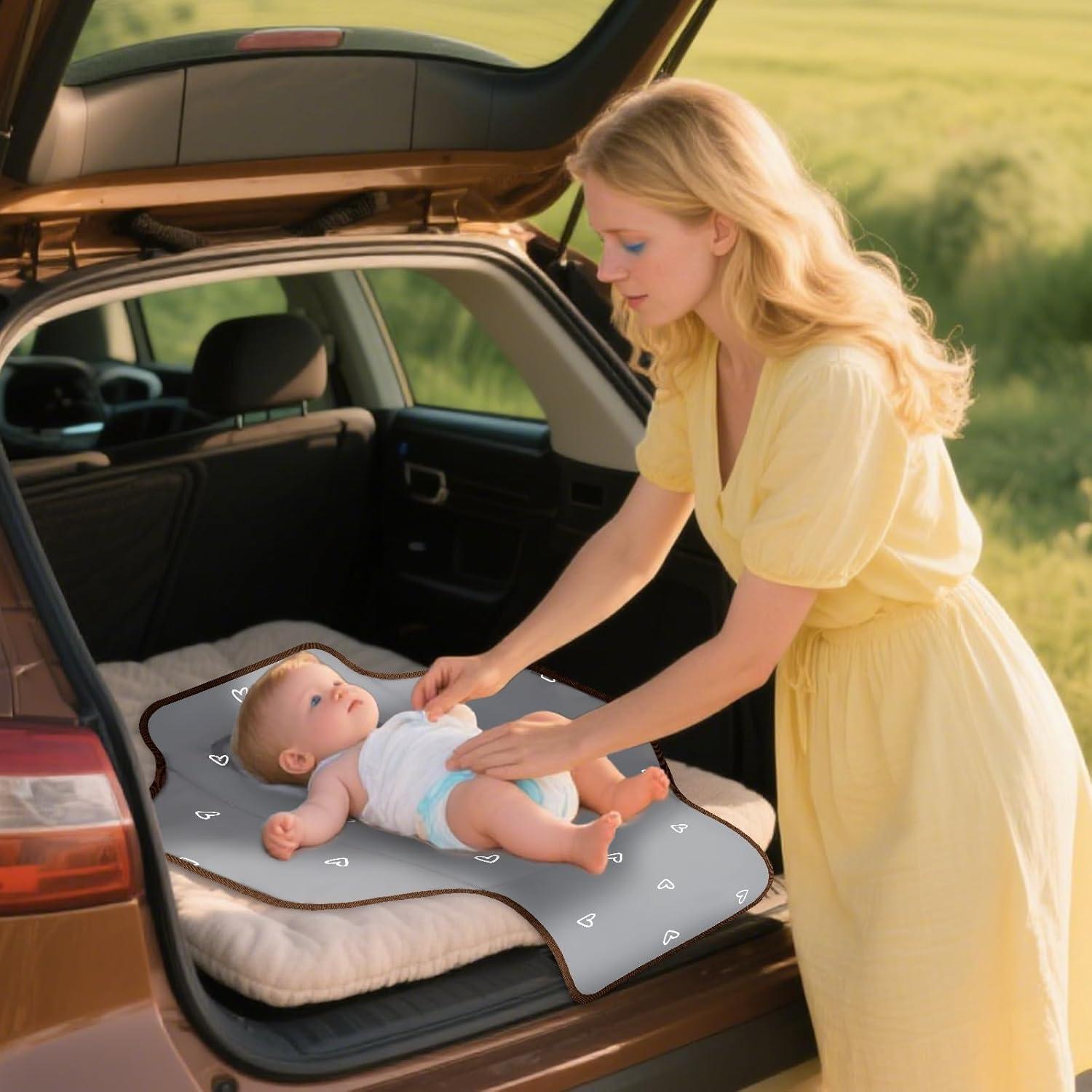 Almohadilla de Cambio de Pañales Plegable Impermeable Marrón-Abeja