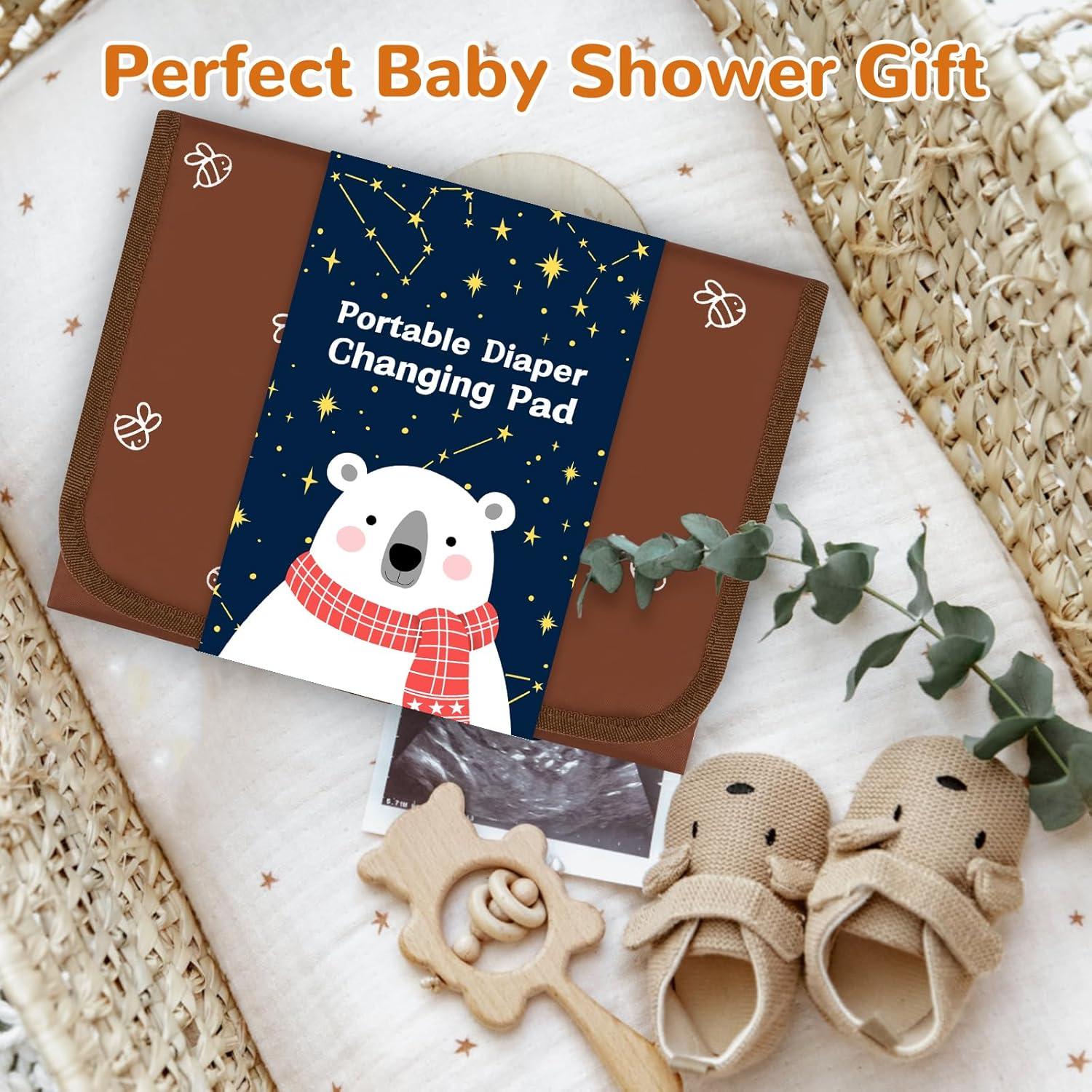 Almohadilla de Cambio de Pañales Plegable Impermeable Marrón-Abeja