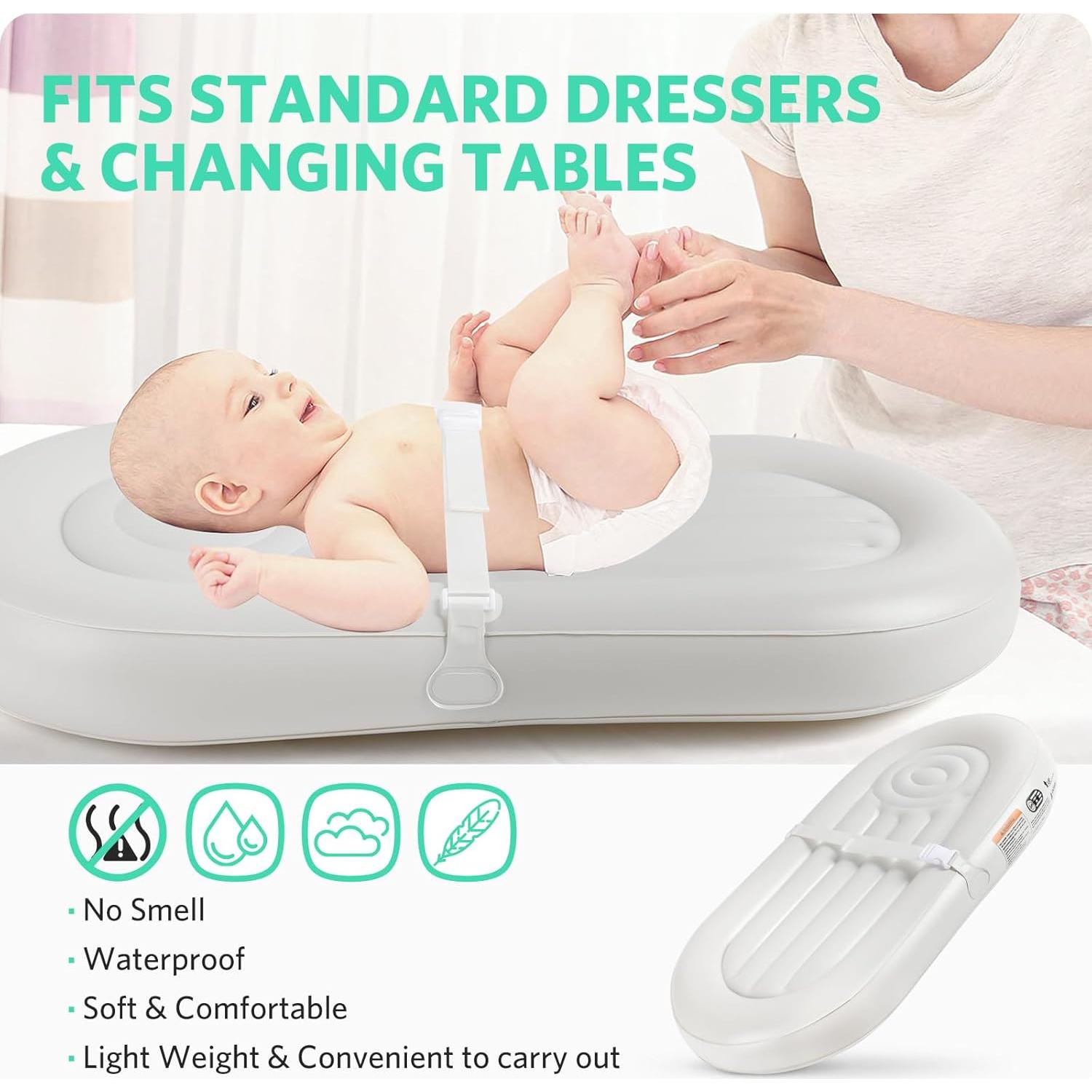 Almohadilla Inflable para Cambiar Bebés Nicemer, Gris Claro, 0.41 kg