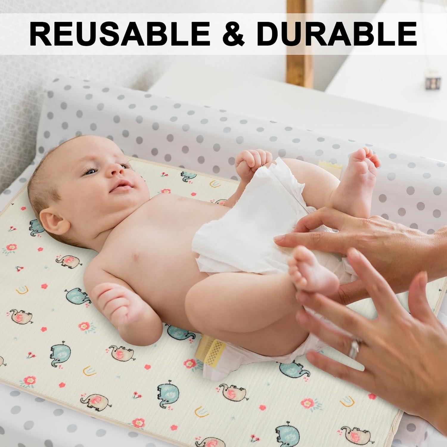 Alfombrilla para Cambiar Bebés Elefante 50x65cm Algodón Muselina