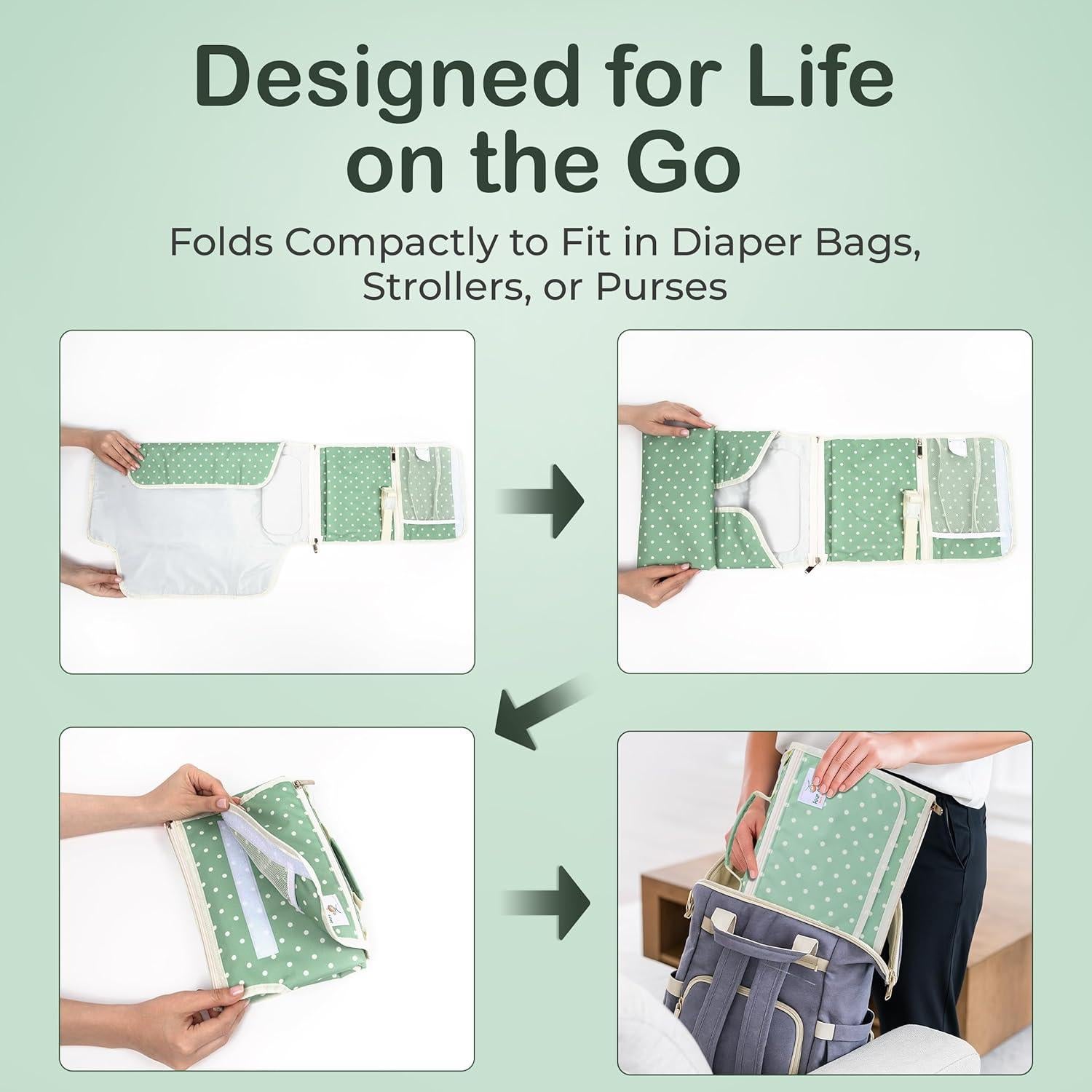 Almohadilla de Cambio de Pañales Portátil Four Cuddles Verde