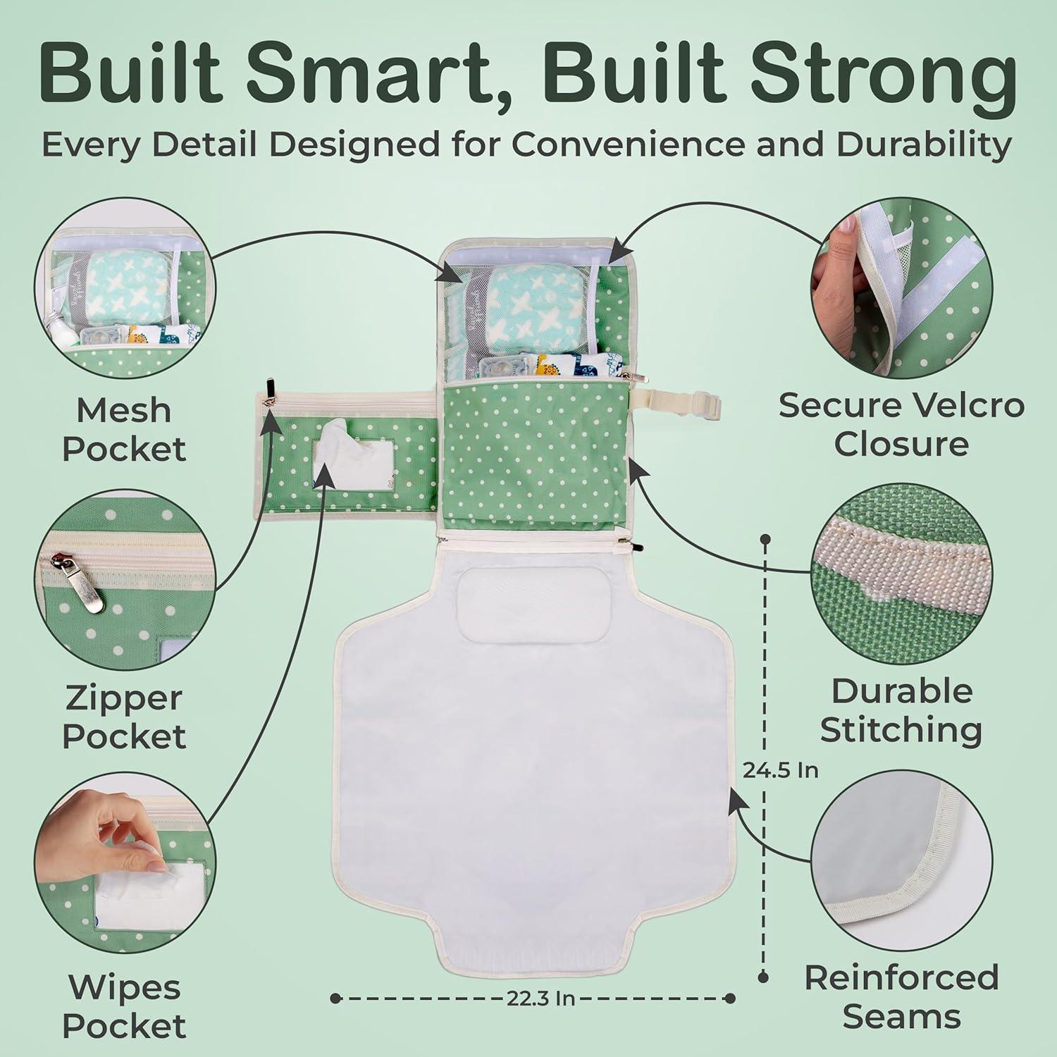 Almohadilla de Cambio de Pañales Portátil Four Cuddles Verde