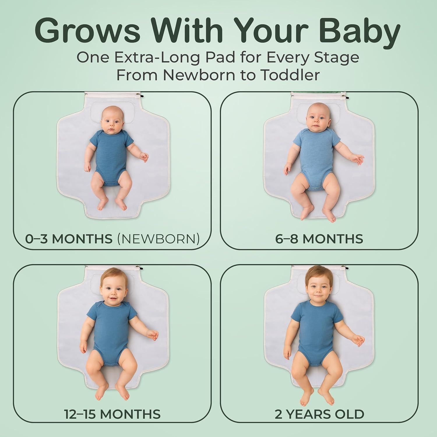 Almohadilla de Cambio de Pañales Portátil Four Cuddles Verde