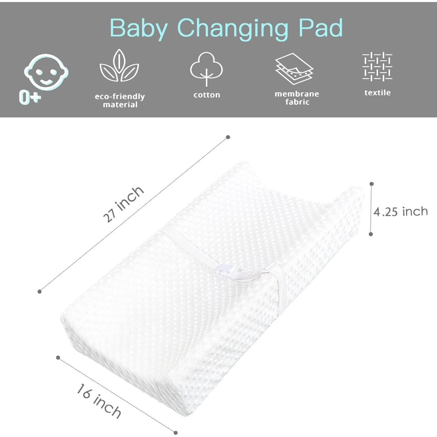 Almohadilla para Cambiar Pañales YENING Blanca 27x16cm Impermeable