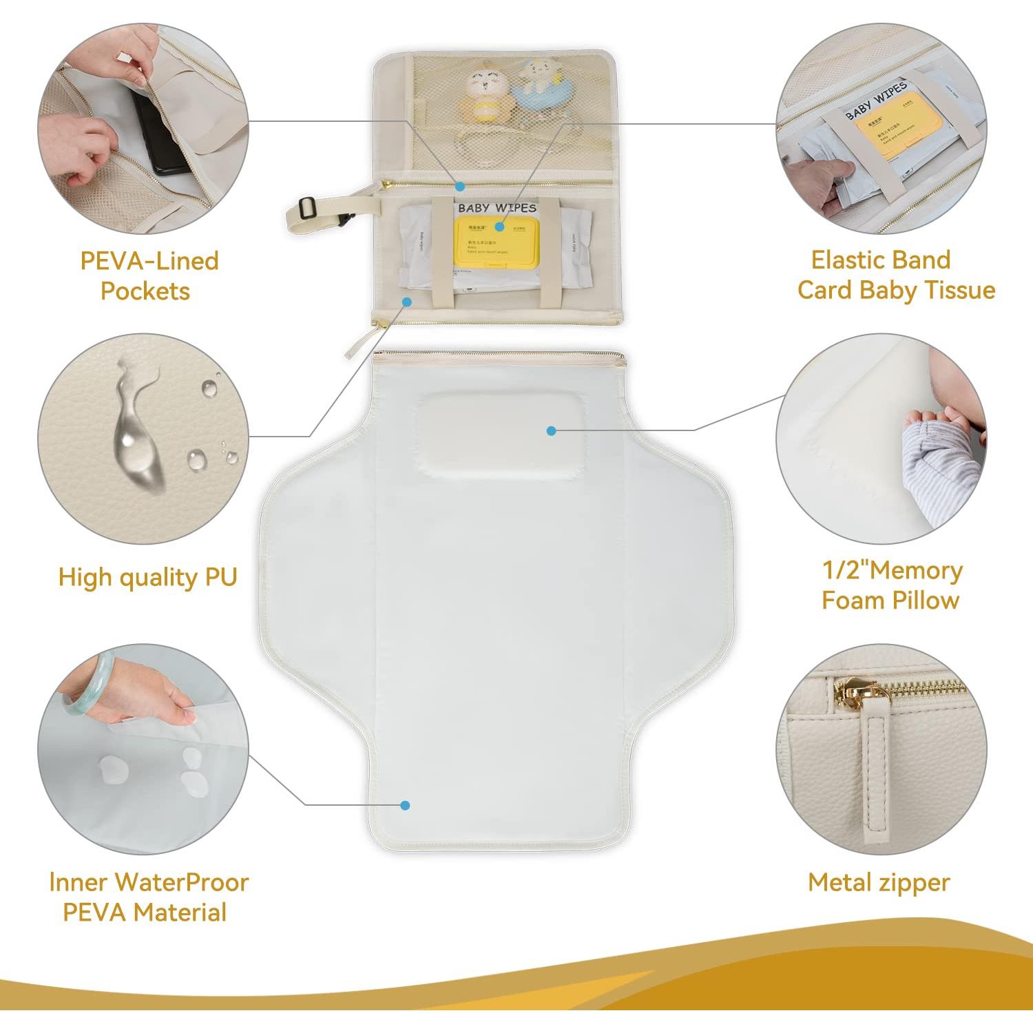 Almohadilla de Cambio de Pañales Portátil Zaveena Impermeable