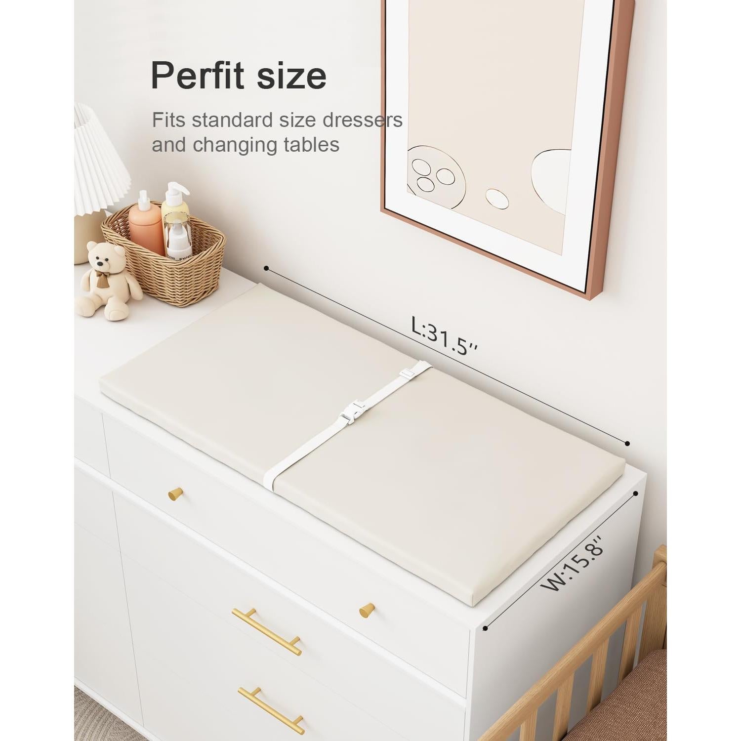 Almohadilla Cambiadora Bebés Impermeable PU 80x40 cm Blanco Roto