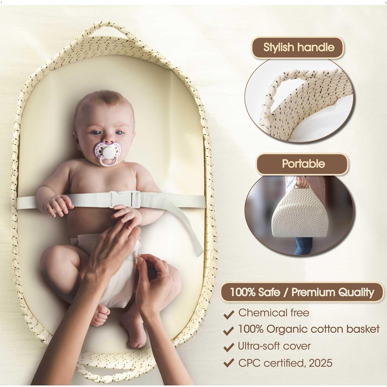 Cesta de Cambio para Bebé J&Joo - Funda Impermeable y Portátil