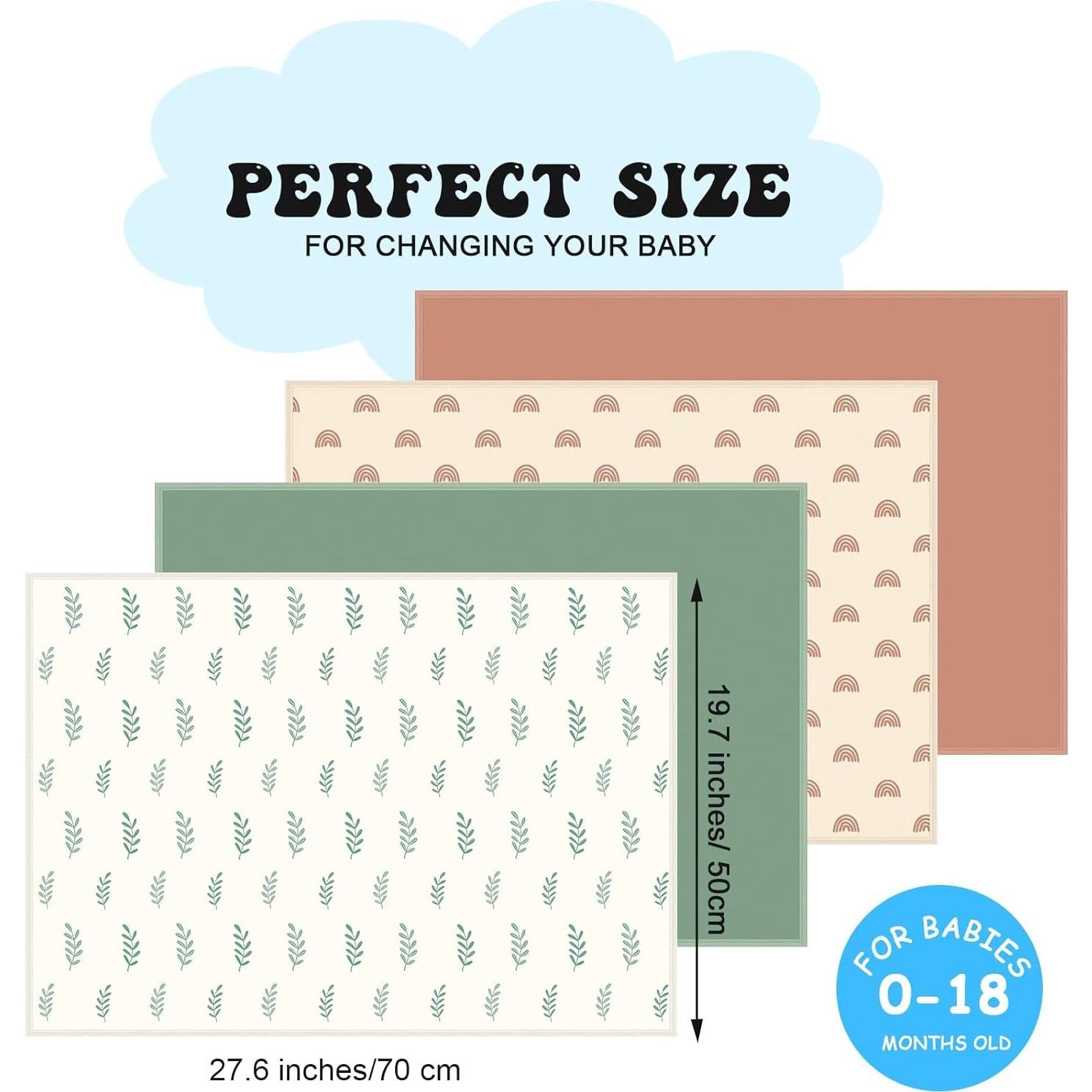 Almohadilla de Cambio de Bebé Geelin 4 Pcs 50x70 cm Impermeable