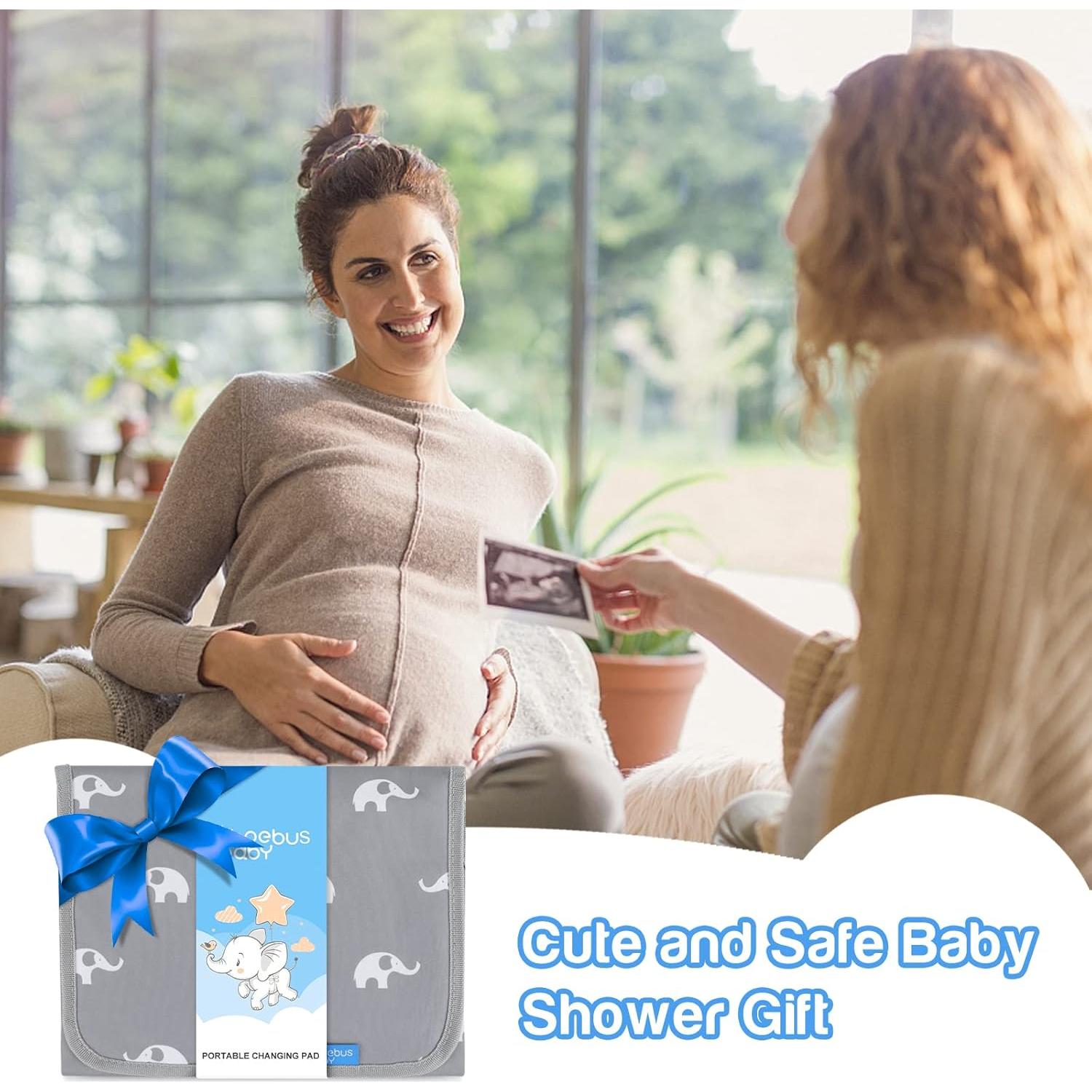 Alfombrilla de Cambio Portátil PEVA con Almohada - Elefante