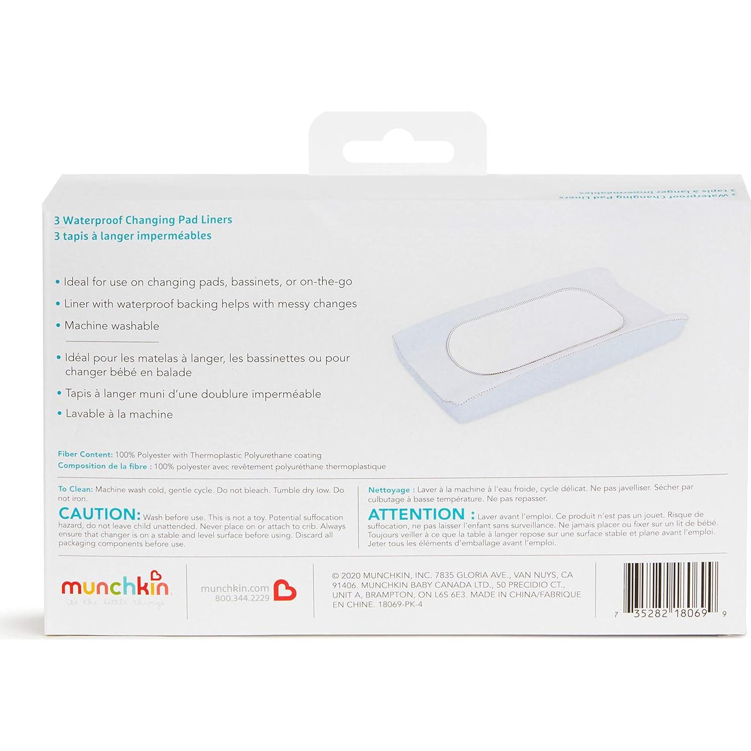 Forros de Cambiador Impermeables Munchkin 3 Unidades 57.79x29.21cm