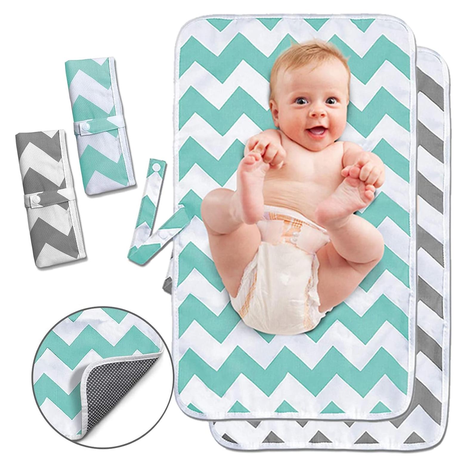 Almohadilla Cambiadora Portátil Impermeable Reutilizable 2 Piezas