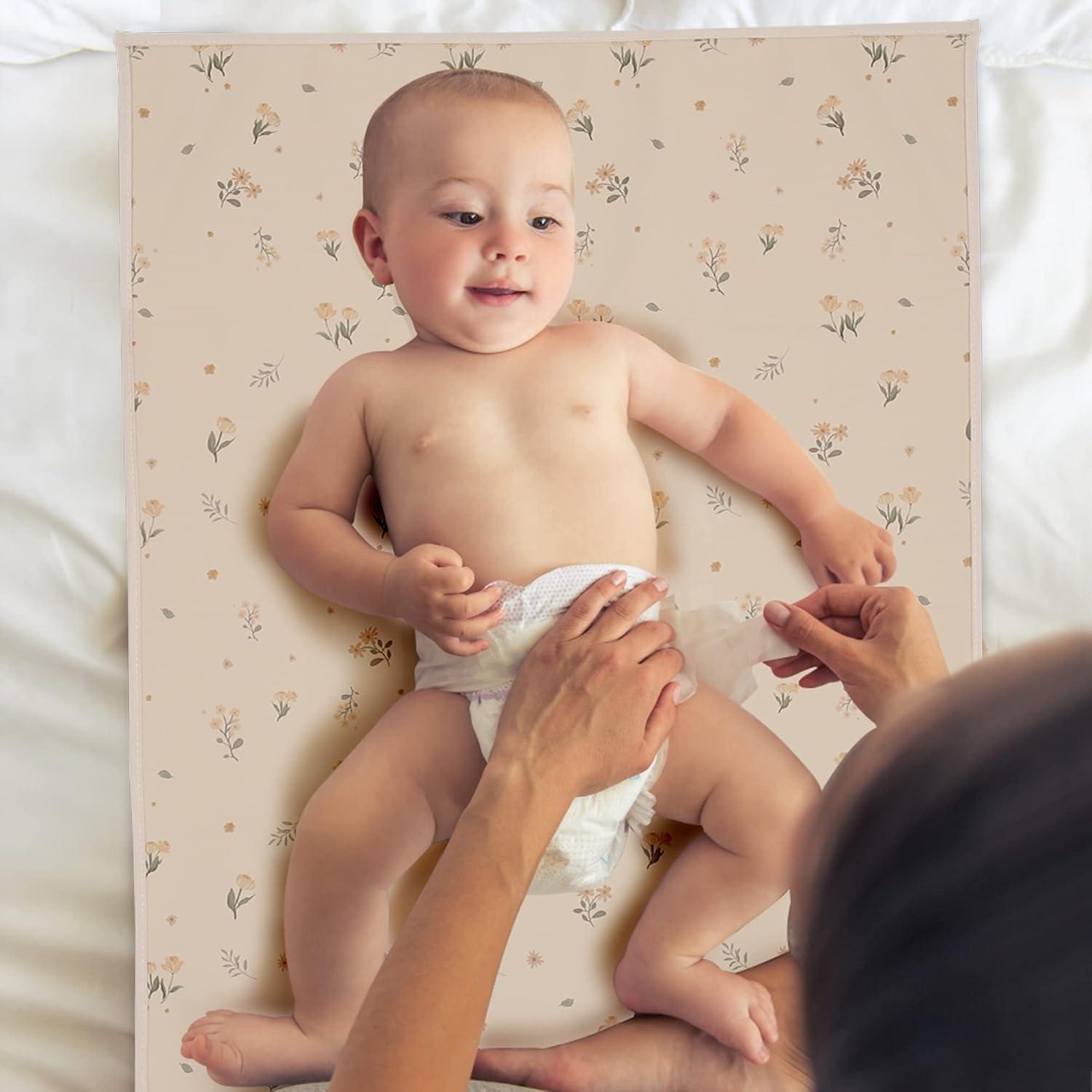 Alfombrilla de Cambio de Bebé Cuero Vegano Plegable 71x51cm