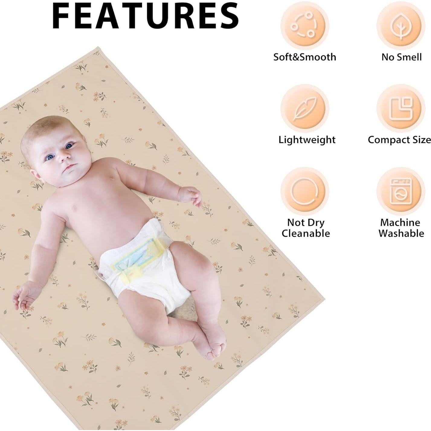 Alfombrilla de Cambio de Bebé Cuero Vegano Plegable 71x51cm