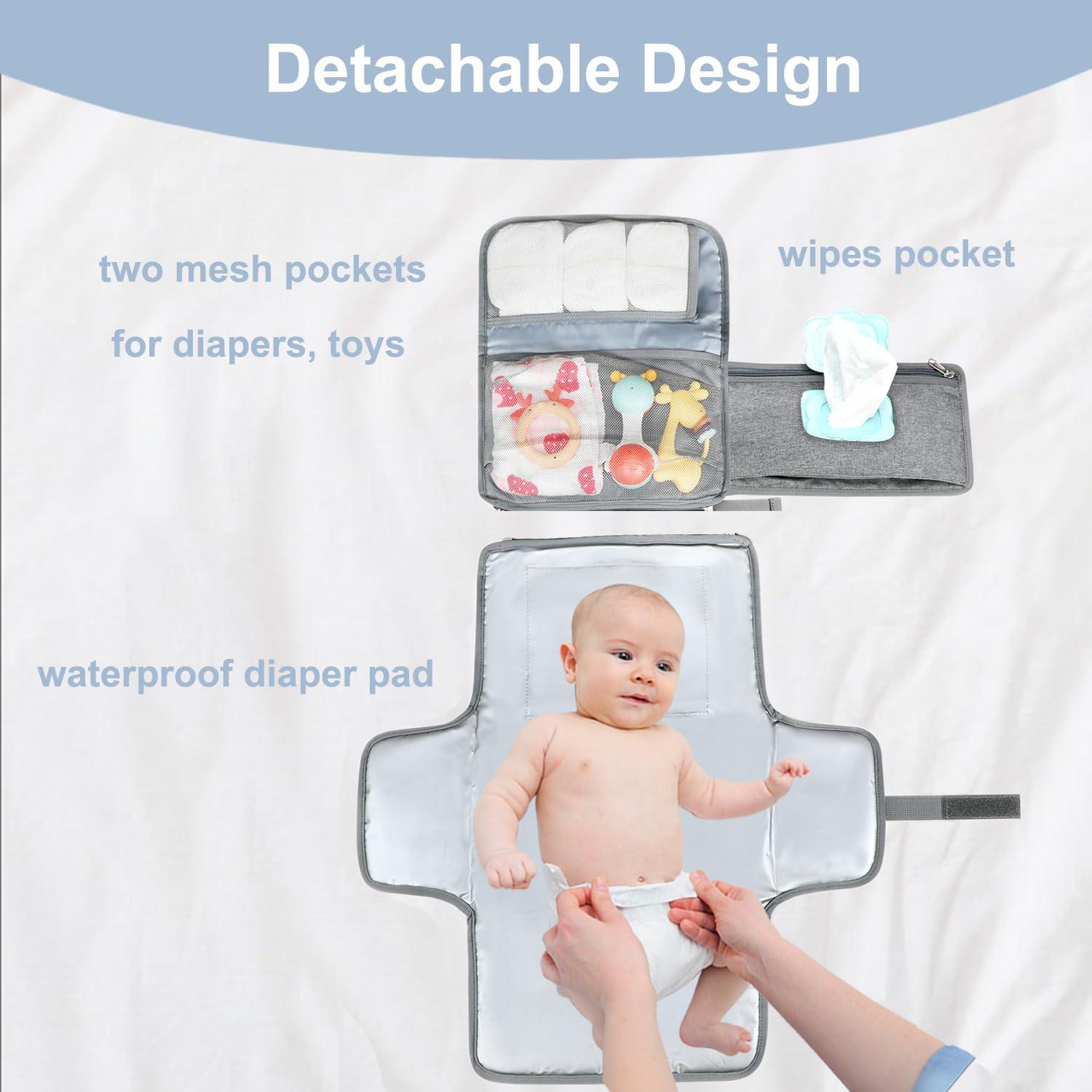 Almohadilla Portátil para Cambiar Pañales LANDICI Gris 92x30cm