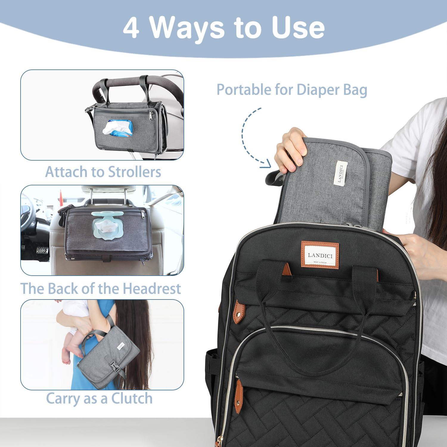 Almohadilla Portátil para Cambiar Pañales LANDICI Gris 92x30cm