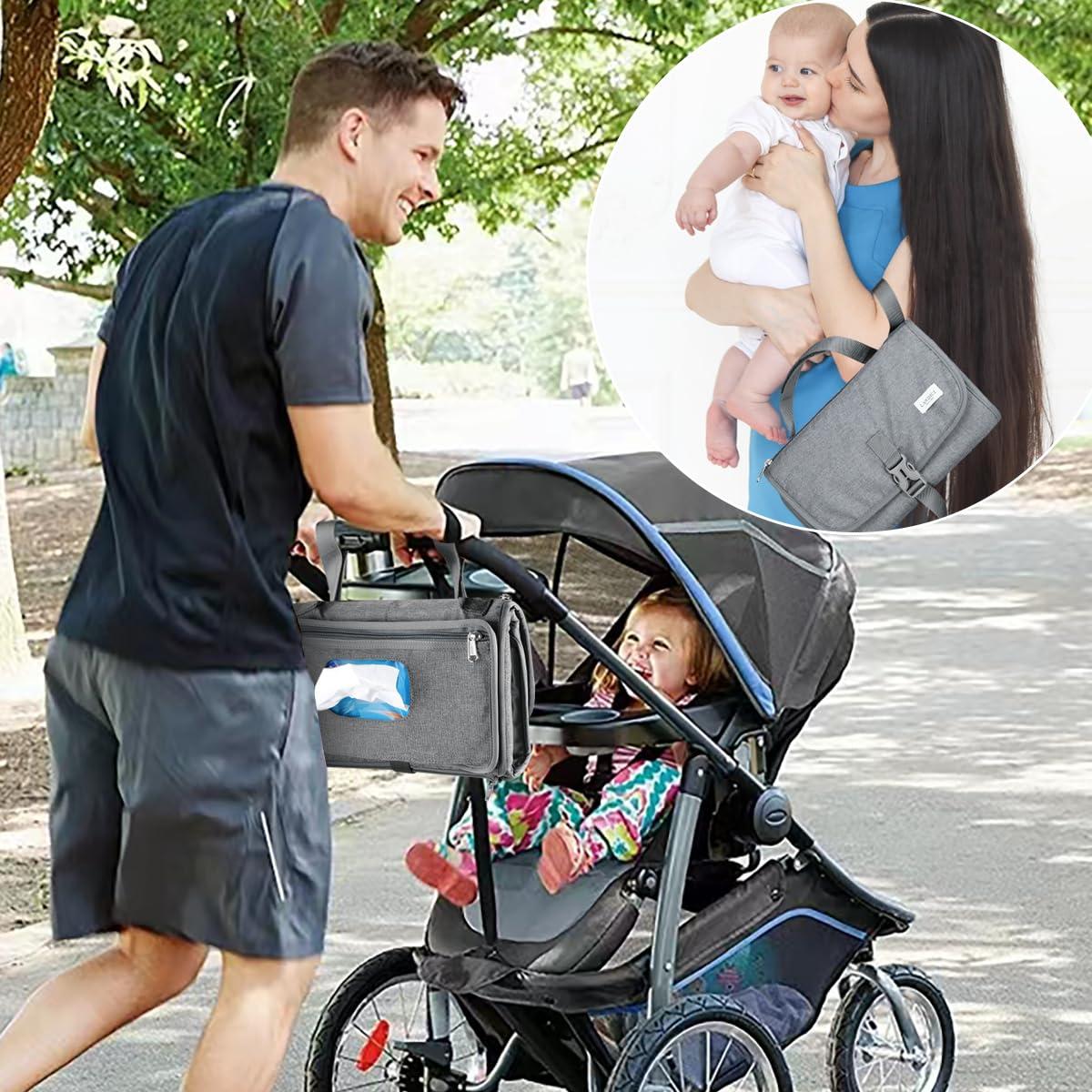 Almohadilla Portátil para Cambiar Pañales LANDICI Gris 92x30cm