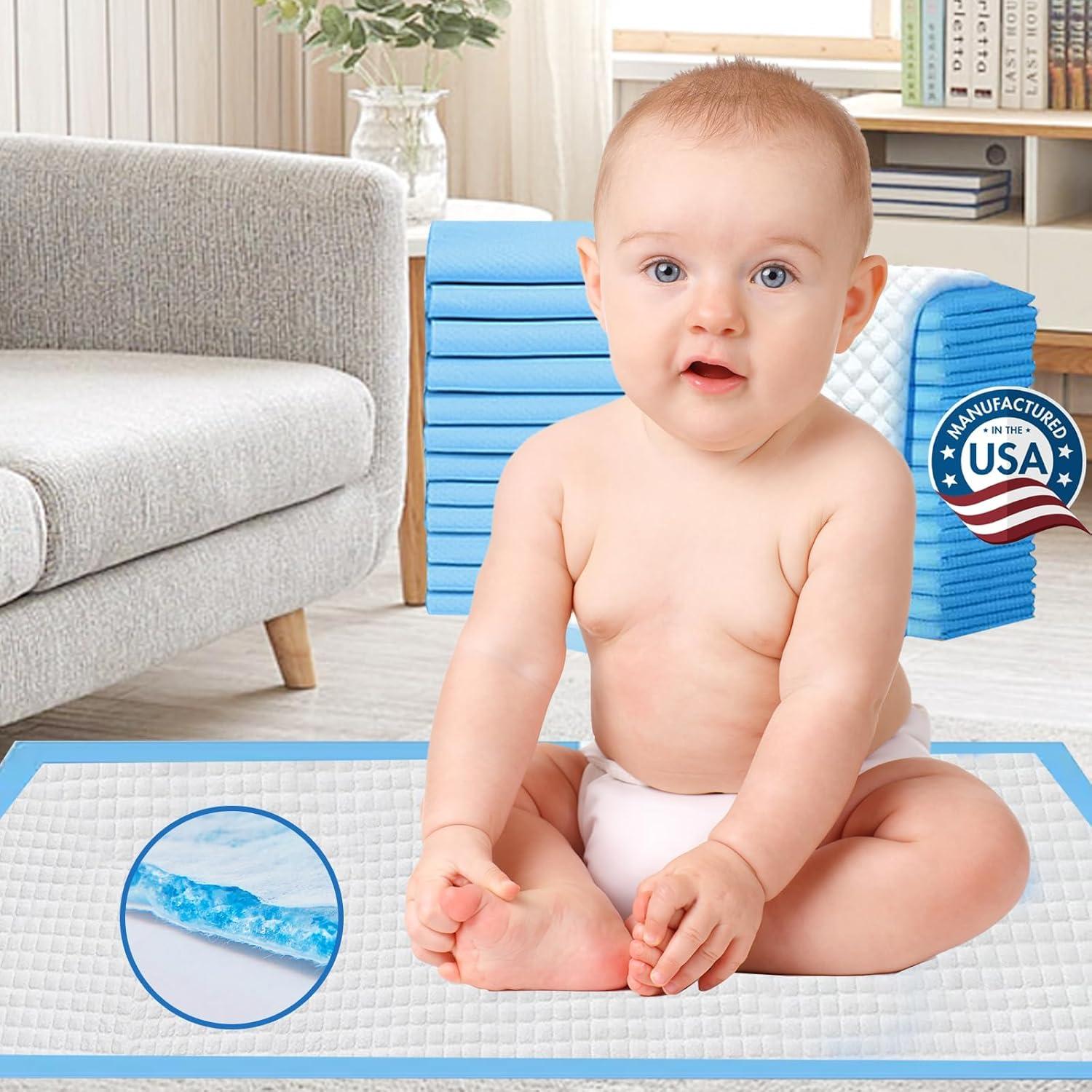 98 Almohadillas Desechables para Cambiar Bebés Hyfine 55.9x44.5 cm