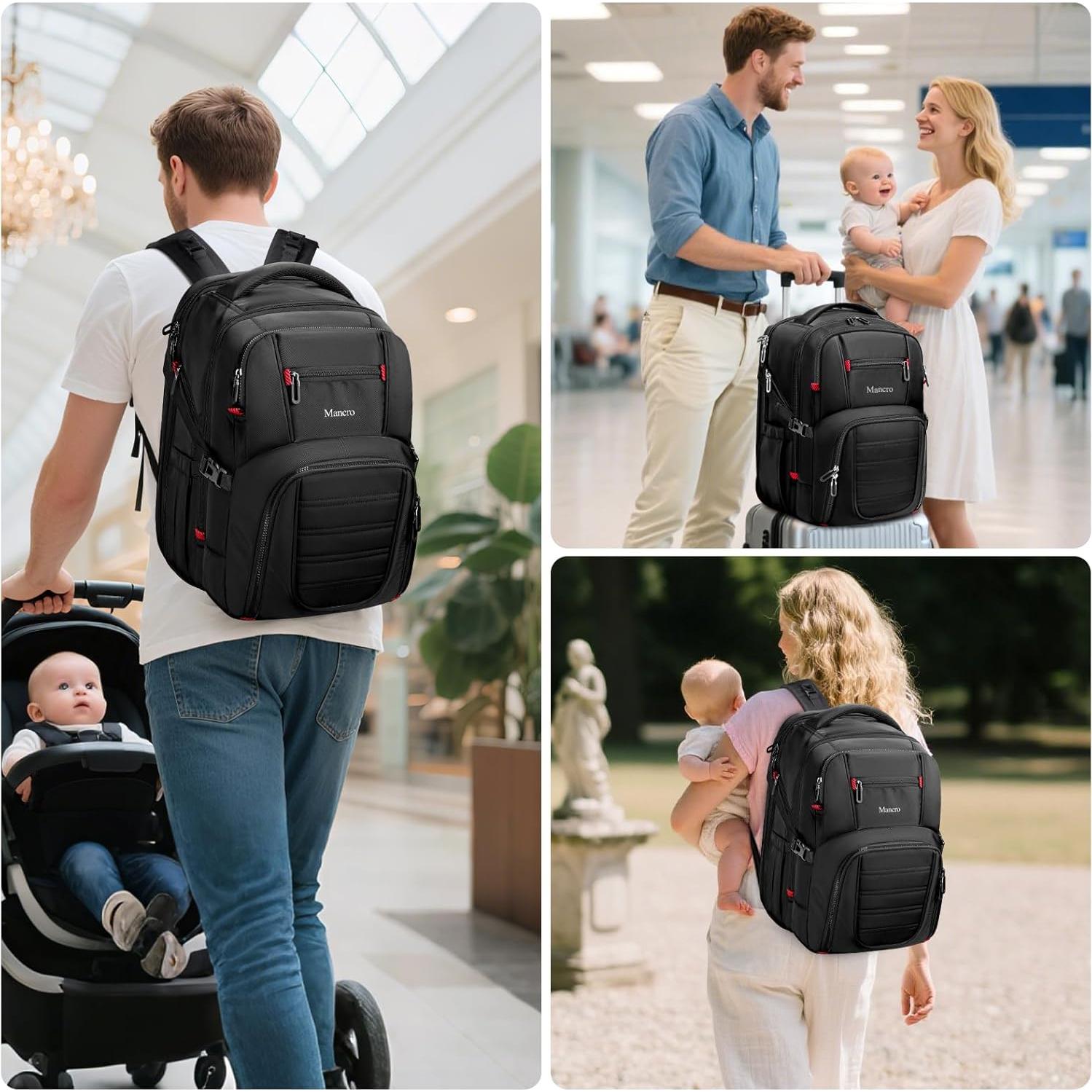 Mochila de Pañales Mancro para Papás - Impermeable, 25L