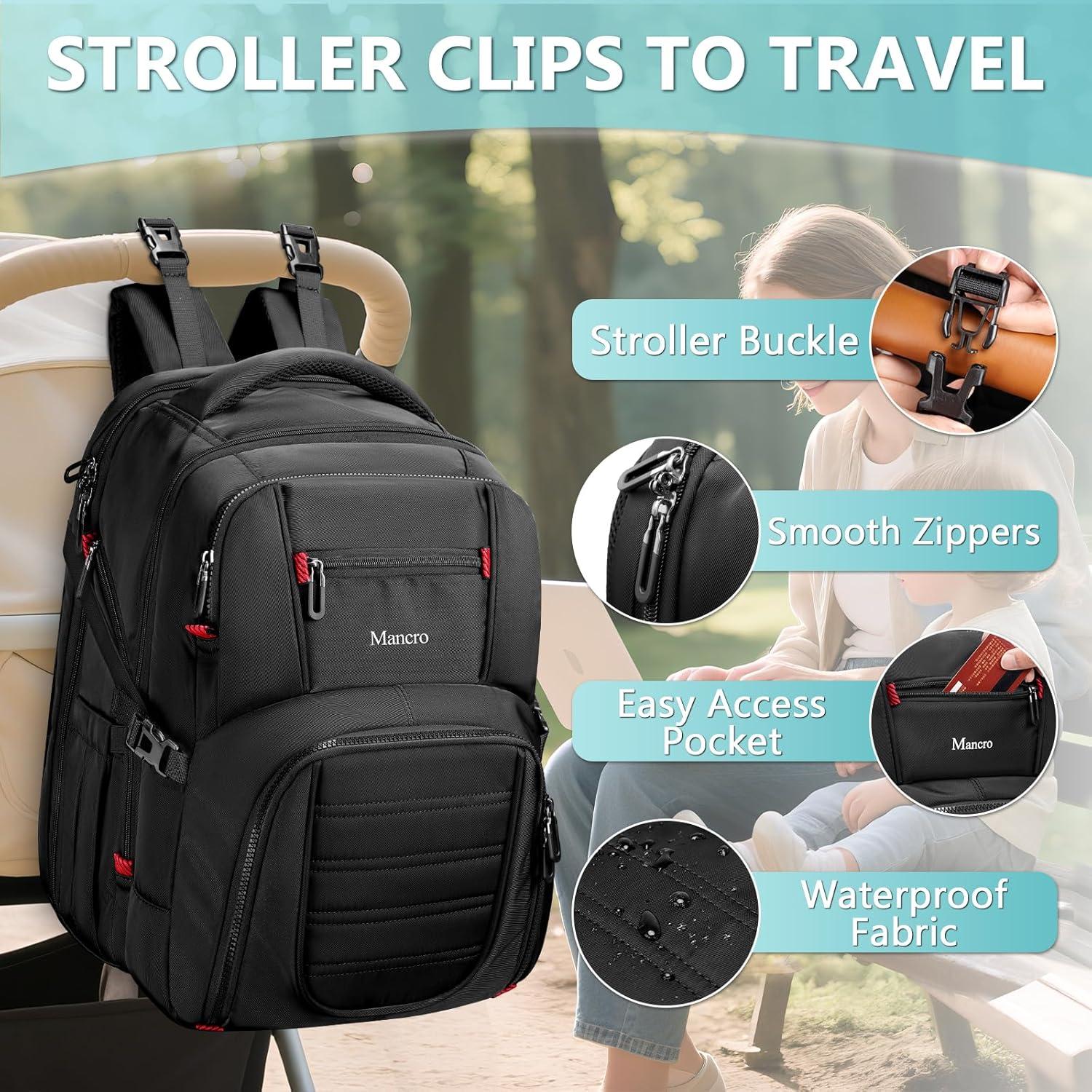 Mochila de Pañales Mancro para Papás - Impermeable, 25L