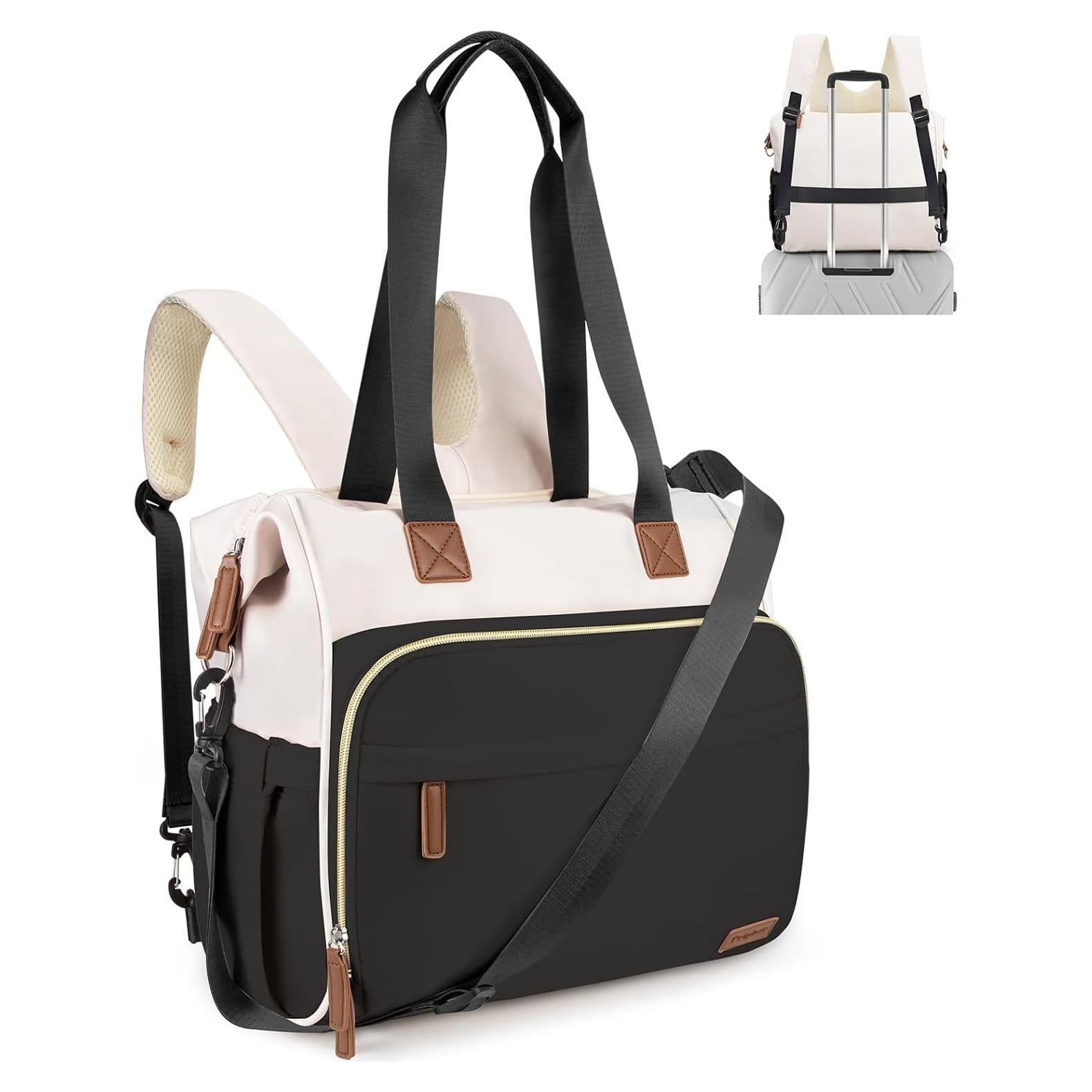 Mochila de Pañales Pripher 4 en 1 Negra y Beige 28L