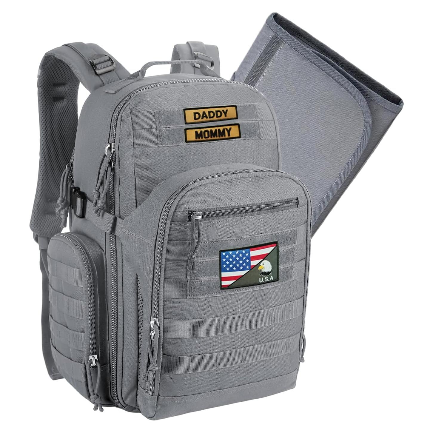 Mochila Táctica de Pañales MIRACOL para Papás - Gris 40L