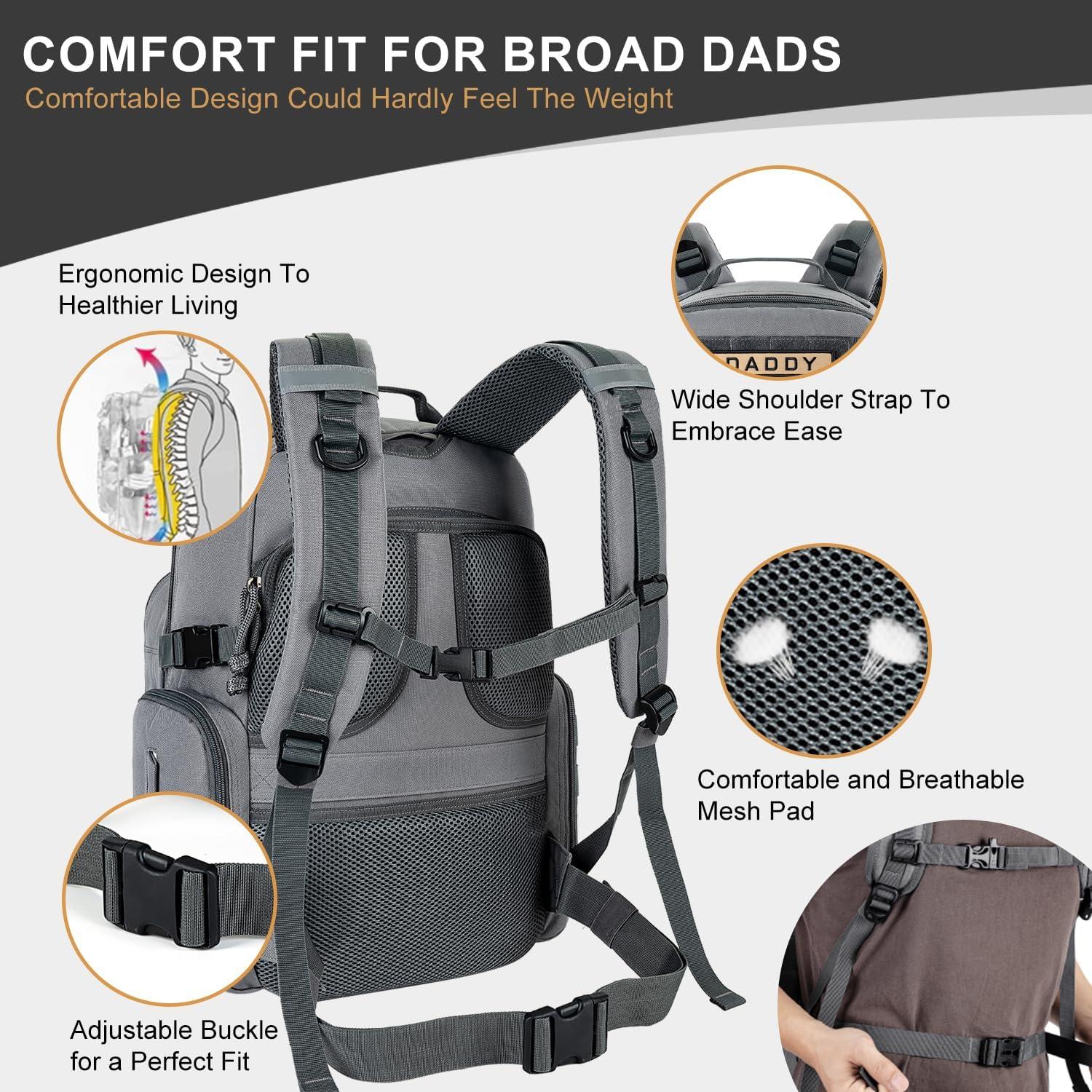 Mochila Táctica de Pañales MIRACOL para Papás - Gris 40L