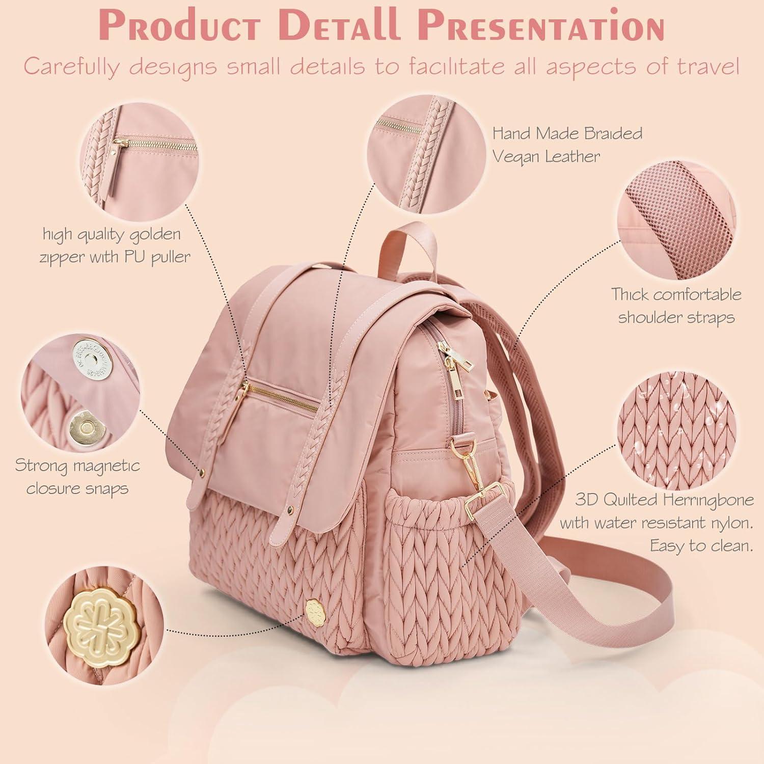 Mochila de Pañales SEWBOO Rosa Polvoriento Impermeable 43x15x33cm
