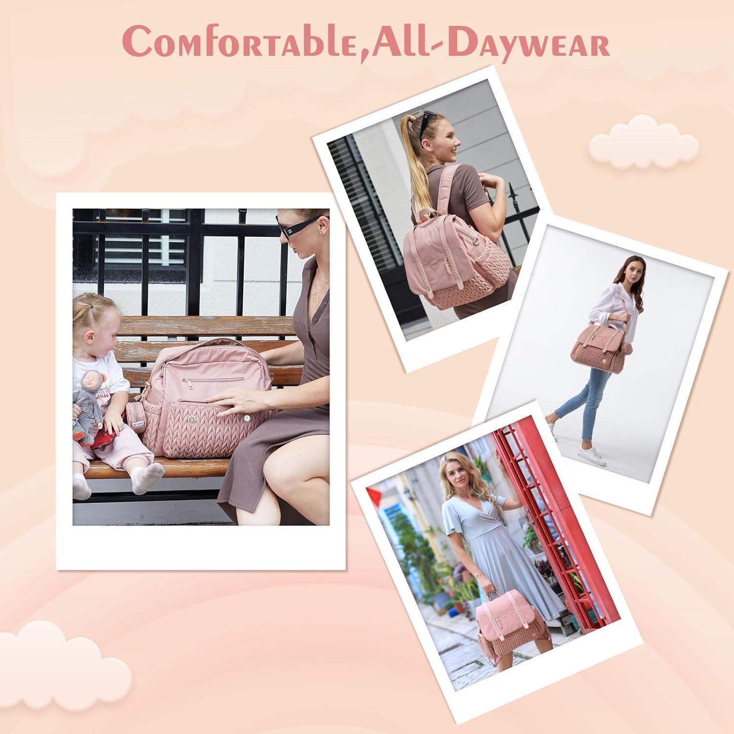 Mochila de Pañales SEWBOO Rosa Polvoriento Impermeable 43x15x33cm