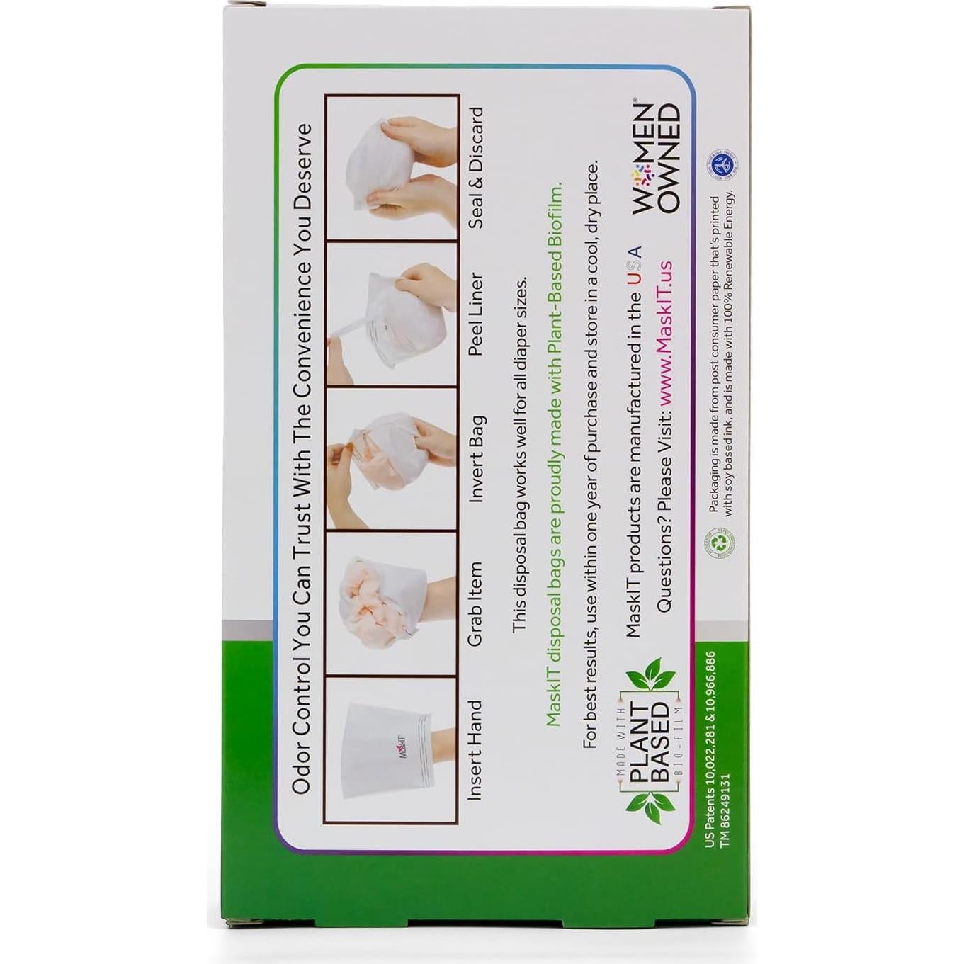 Bolsas de Desecho de Pañales MaskIT | 75 Unidades | A Prueba de Olores