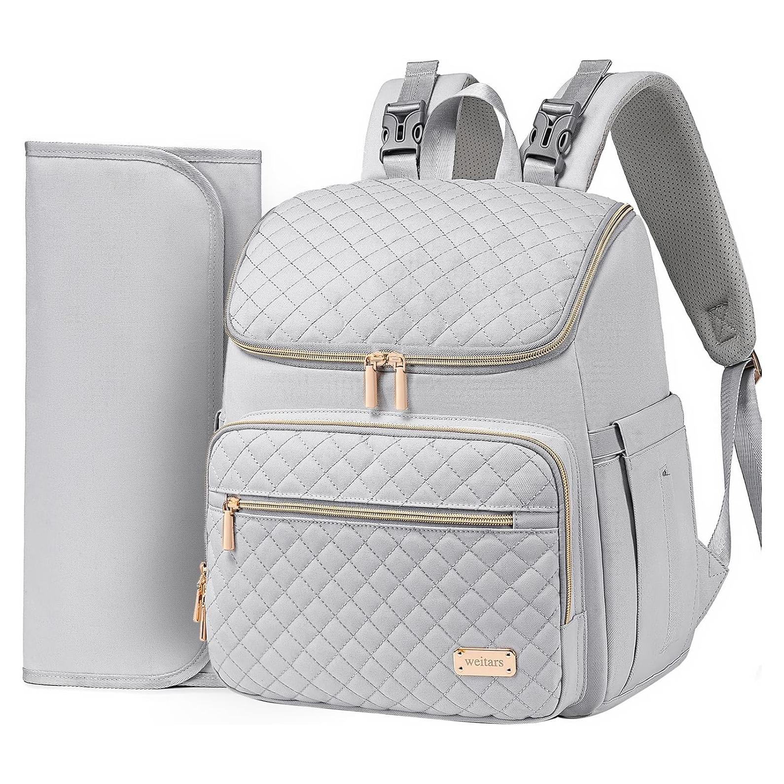 Mochila de Pañales Weitars Grande Gris con Cambiador 25L