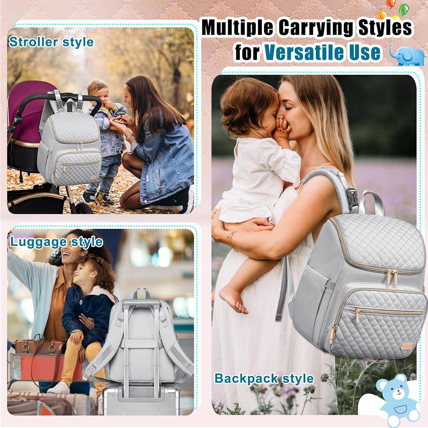 Mochila de Pañales Weitars Grande Gris con Cambiador 25L