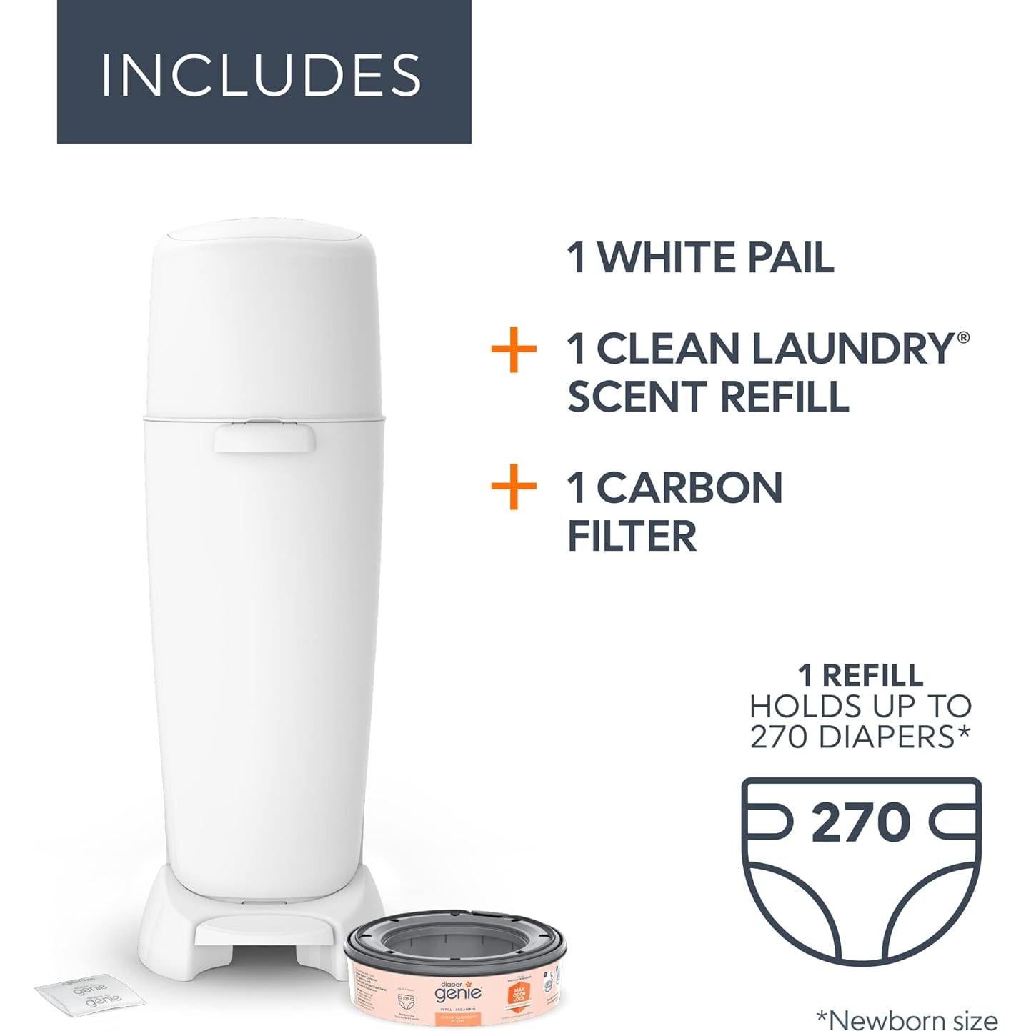 Pail Diaper Genie Complete Blanco con Control de Olores