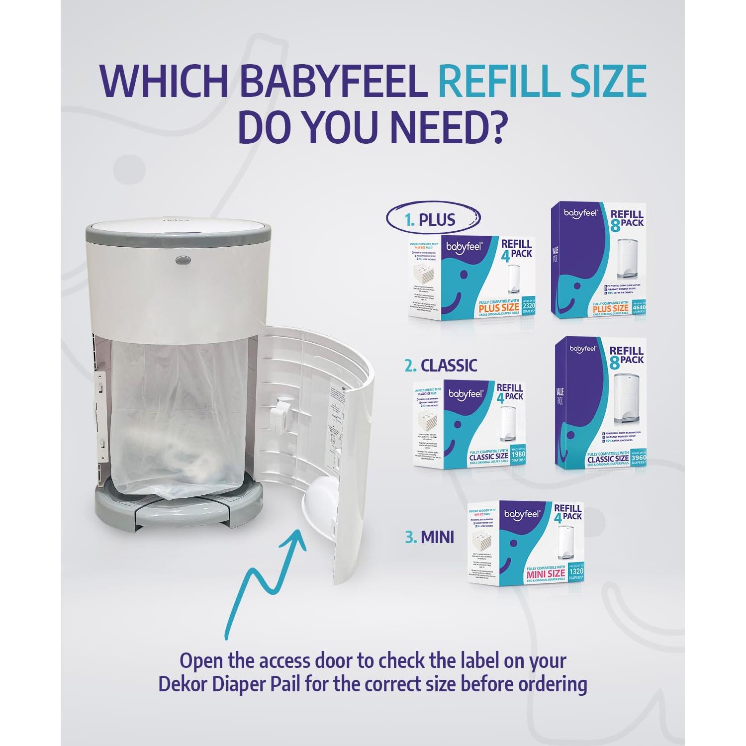 Recargas Babyfeel para Cubo de Pañales Dekor PLUS - 4 Unidades