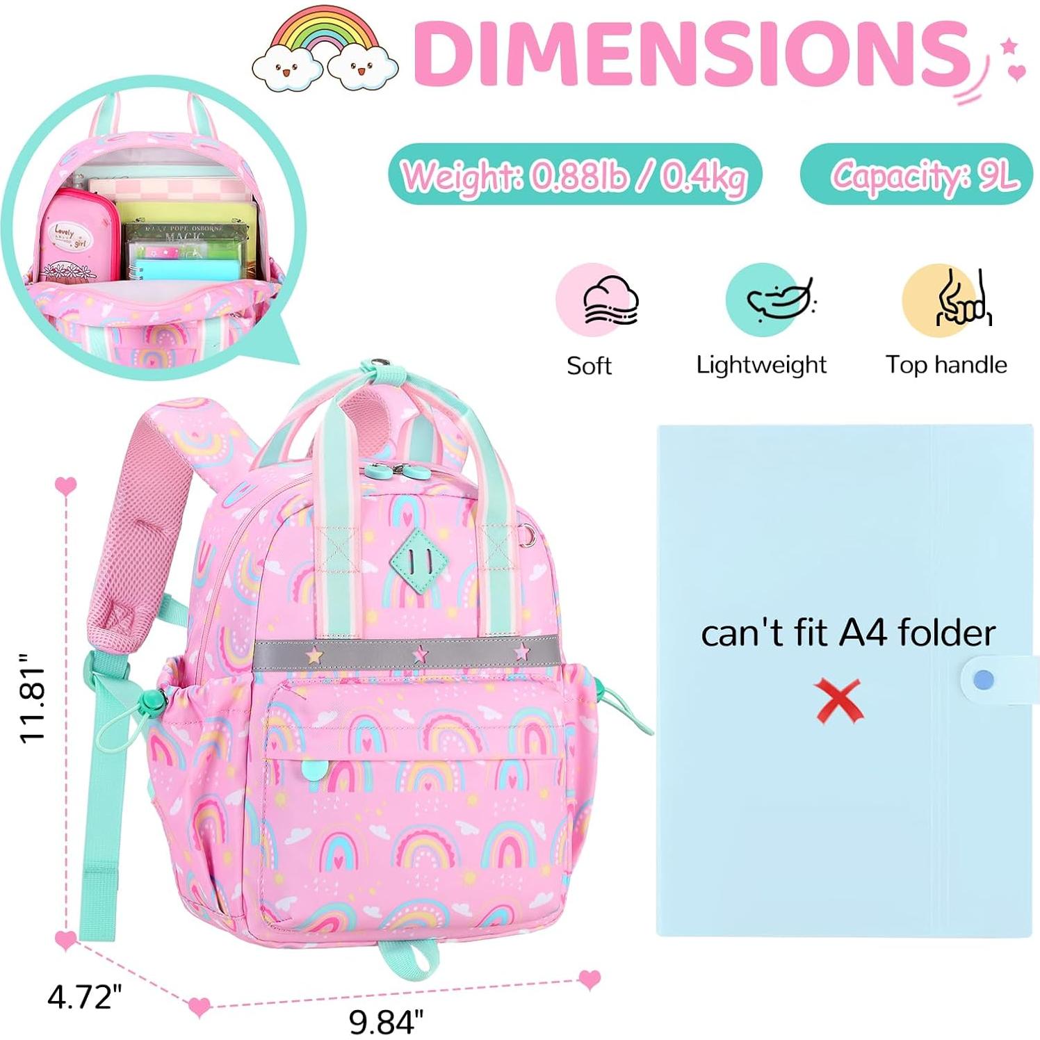 Mochila Infantil Arcoíris para Niños 2-4 Años 10L