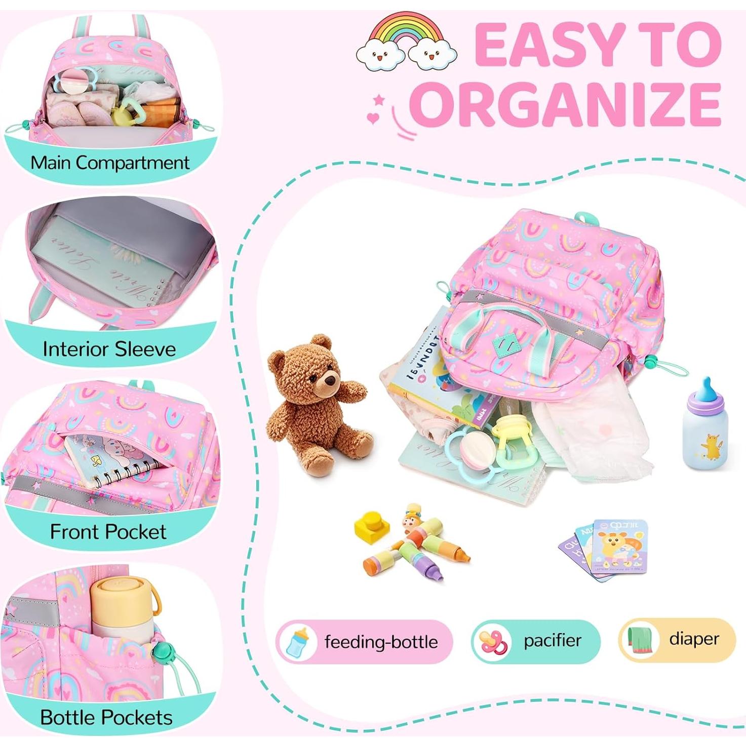 Mochila Infantil Arcoíris para Niños 2-4 Años 10L